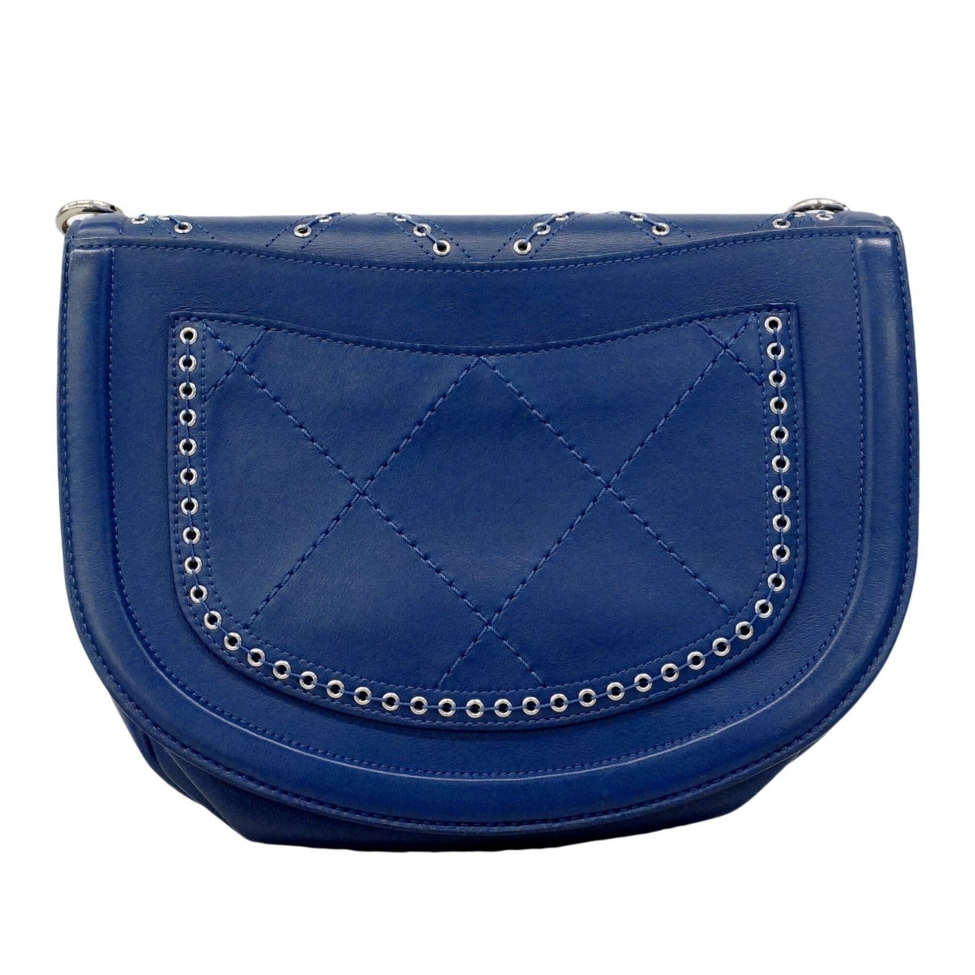 Chanel Blue Leather Shoulder Bag (Pre-Owned)