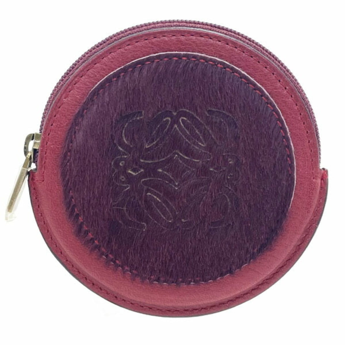 Loewe Bordeaux Leather Coin Purse/Coin Case (Pre-Owned)