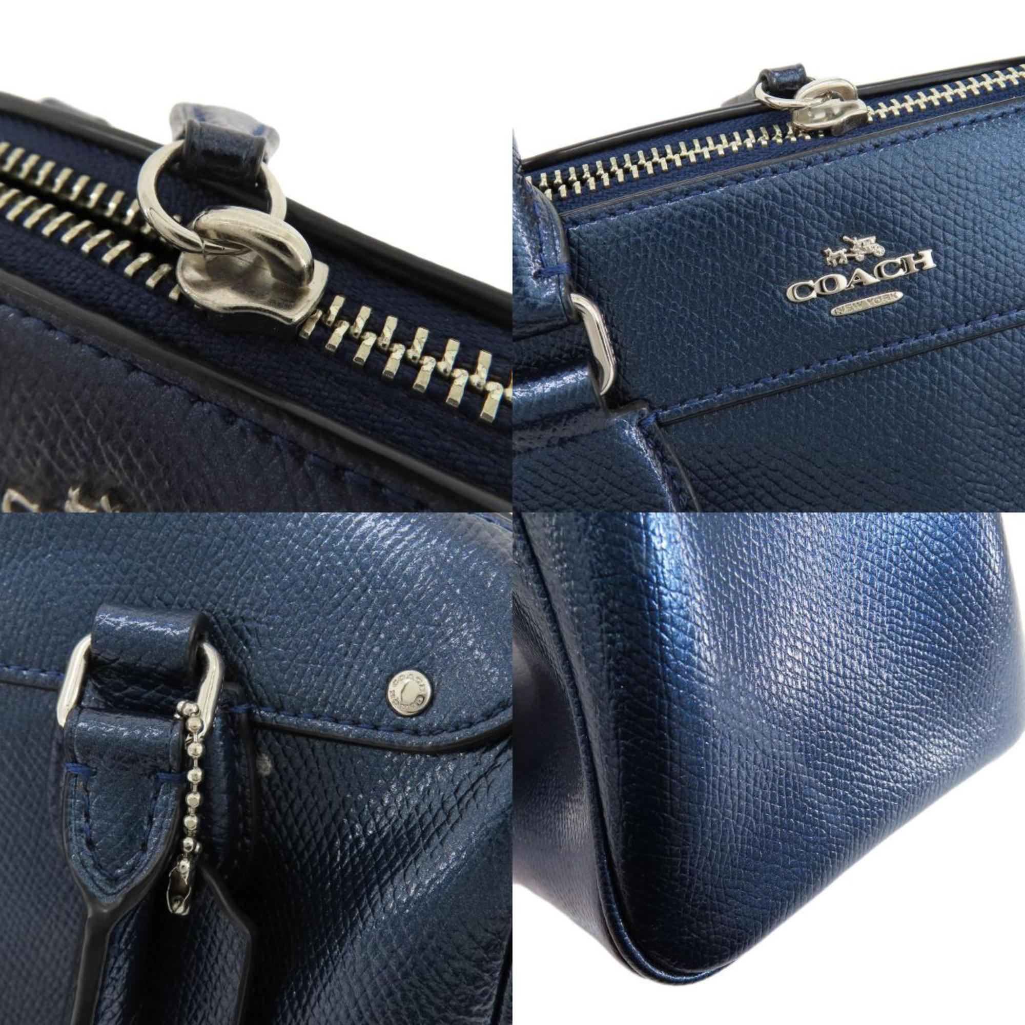 Coach Blue Metallic Leather Handbag (Pre-Owned)
