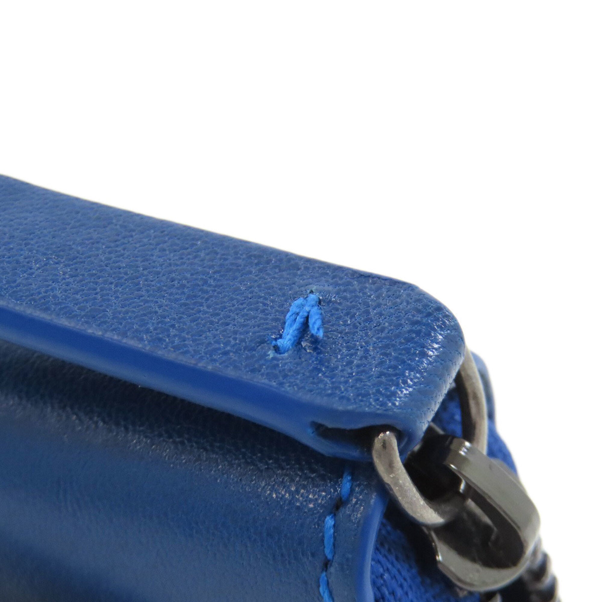 Jimmy Choo Blue Leather Coin Purse/Coin Case (Pre-Owned)