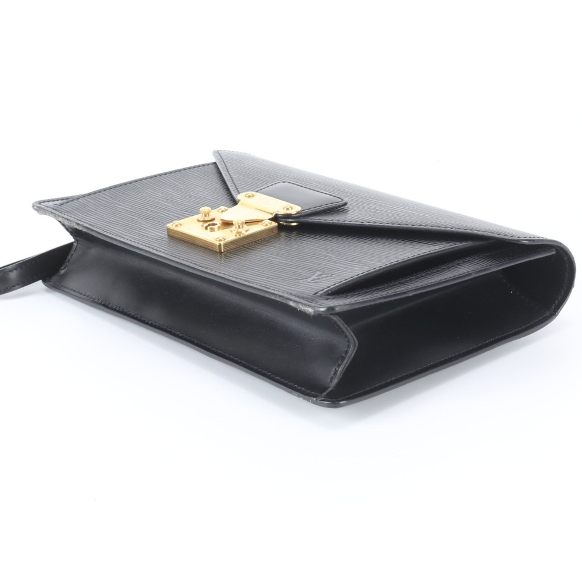 Louis Vuitton Noir Leather Handbag Pouch (Pre-Owned)