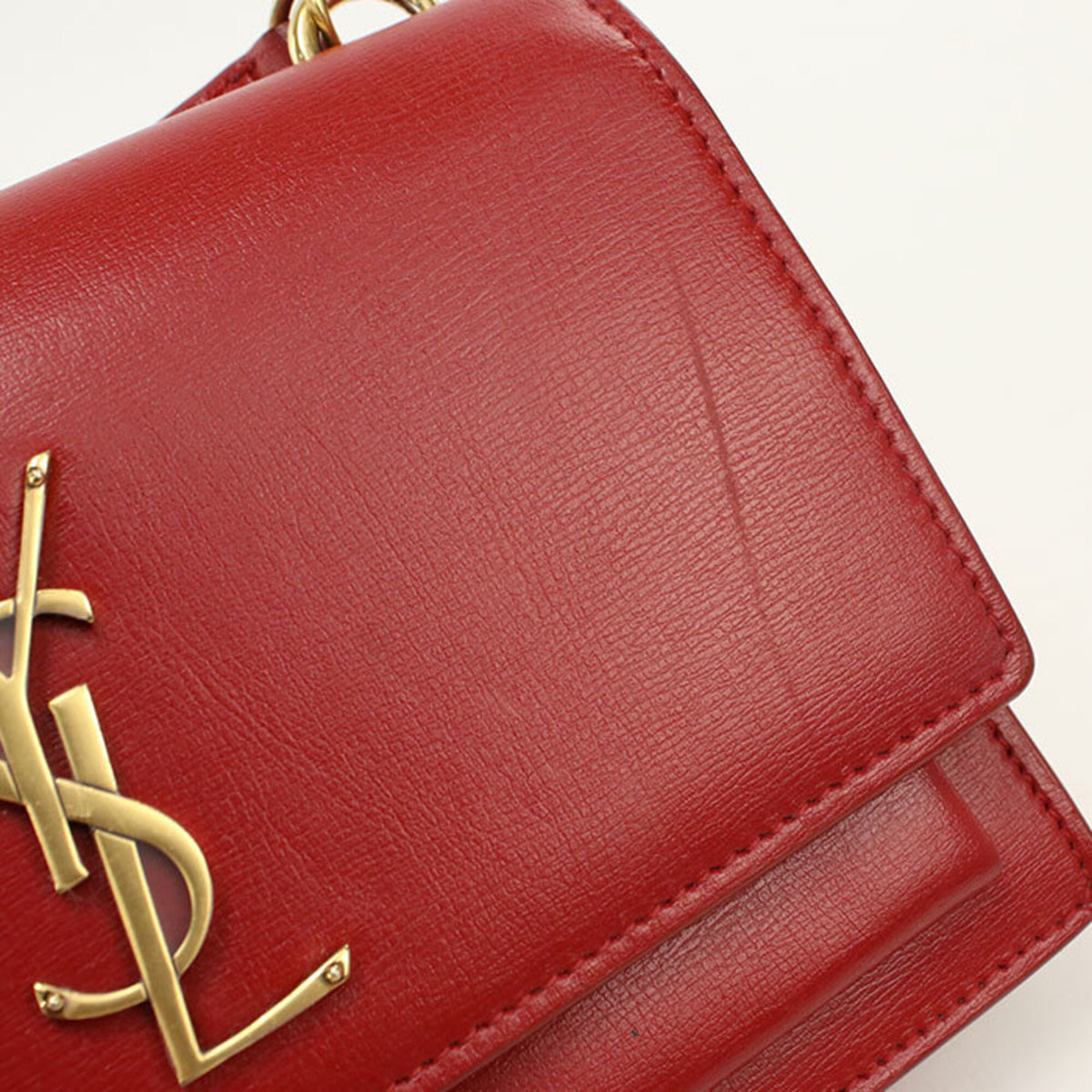 Saint Laurent Red Color Leather Shoulder Bag (Pre-Owned)