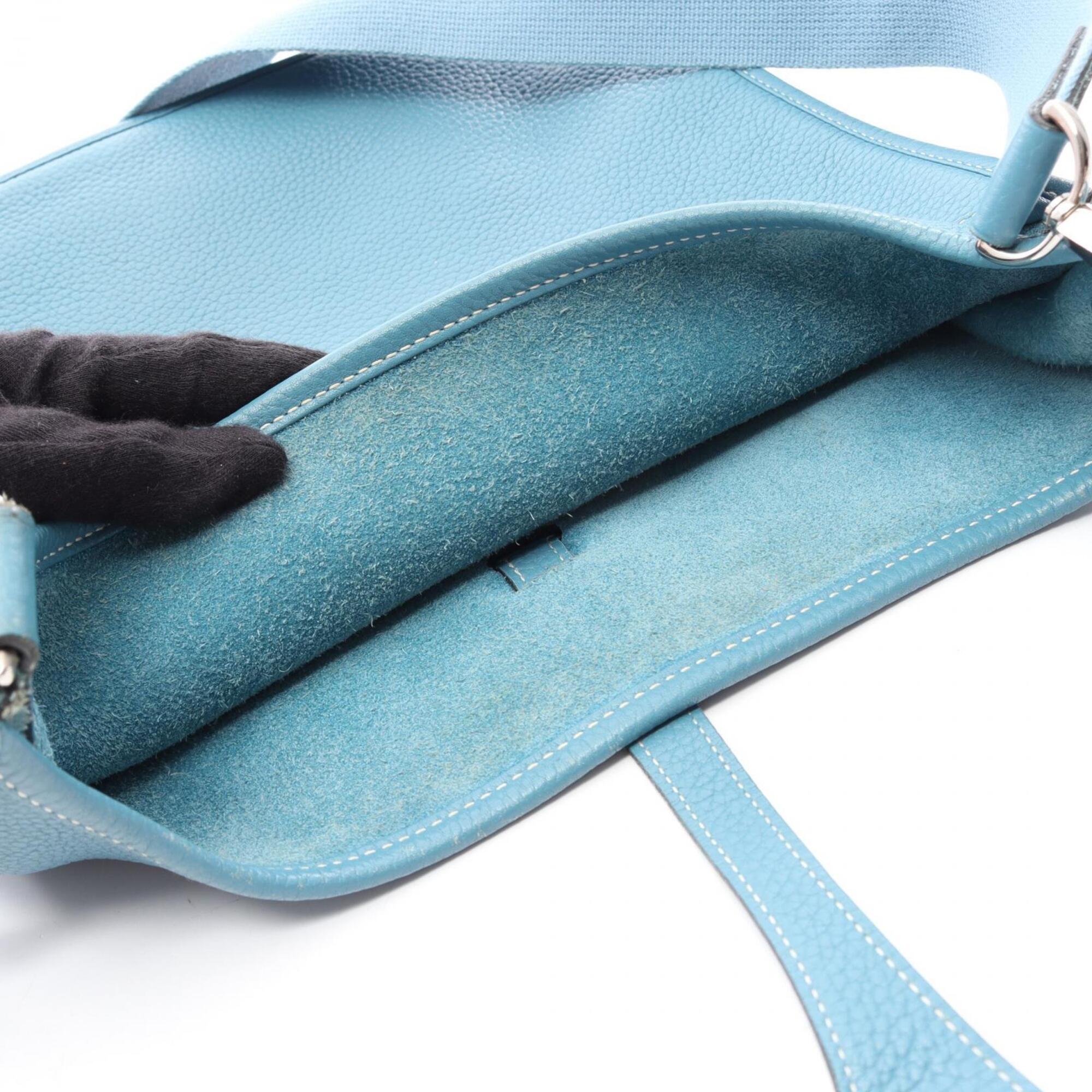 Hermes Blue Taurillon Clemence Leather Handbag Shoulder Bag (Pre-Owned)