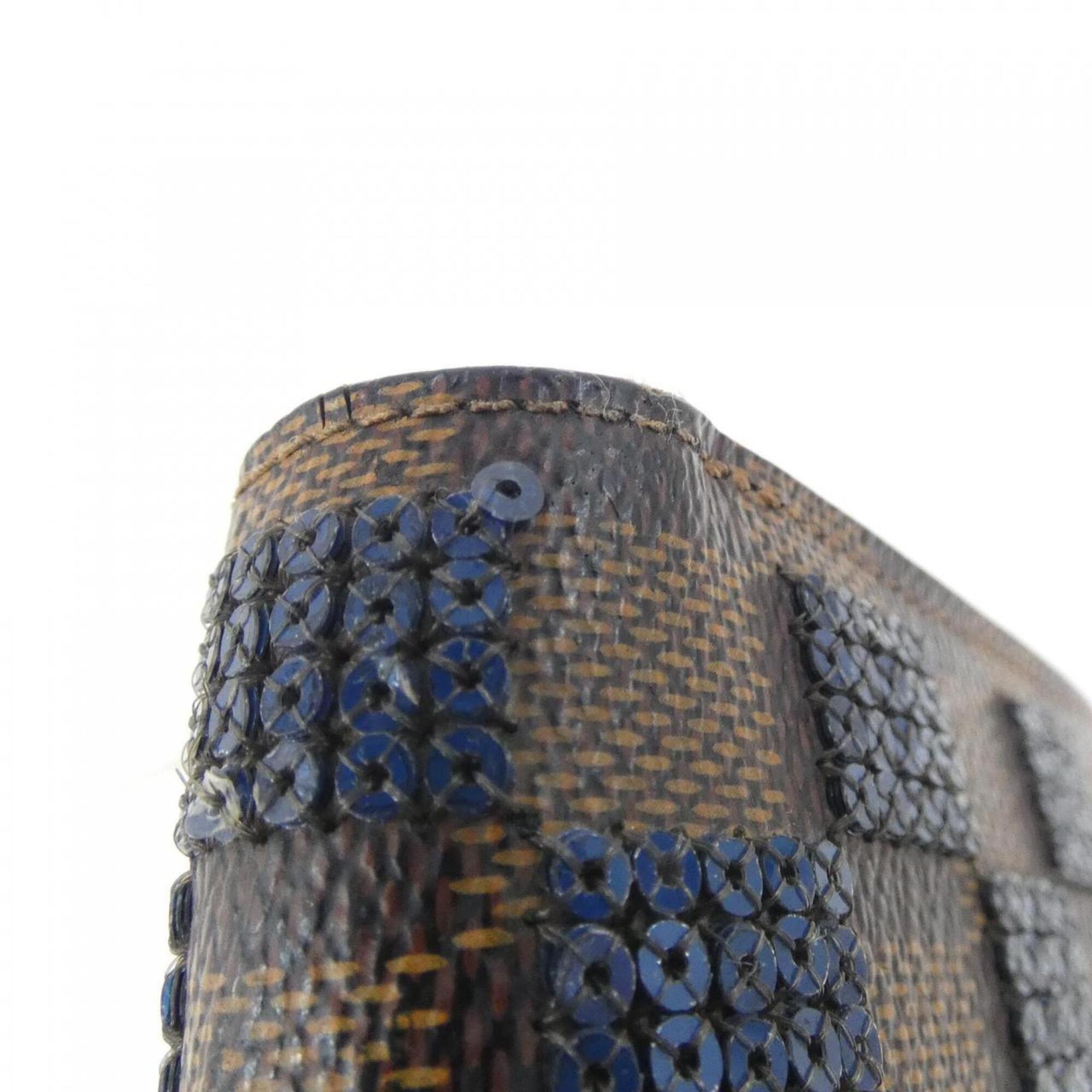 Louis Vuitton Blue Ebene Coated Canvas Spangles Long Wallet (Bi-Fold) (Pre-Owned)