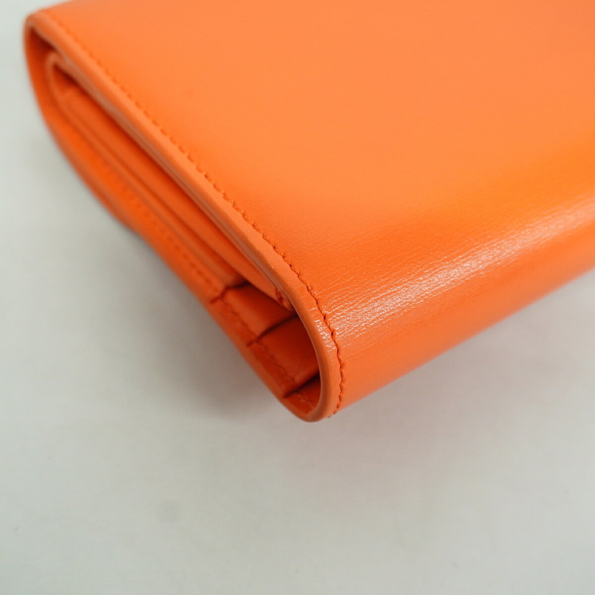 Celine Orange Leather Wallet (Tri-Fold) (Pre-Owned)