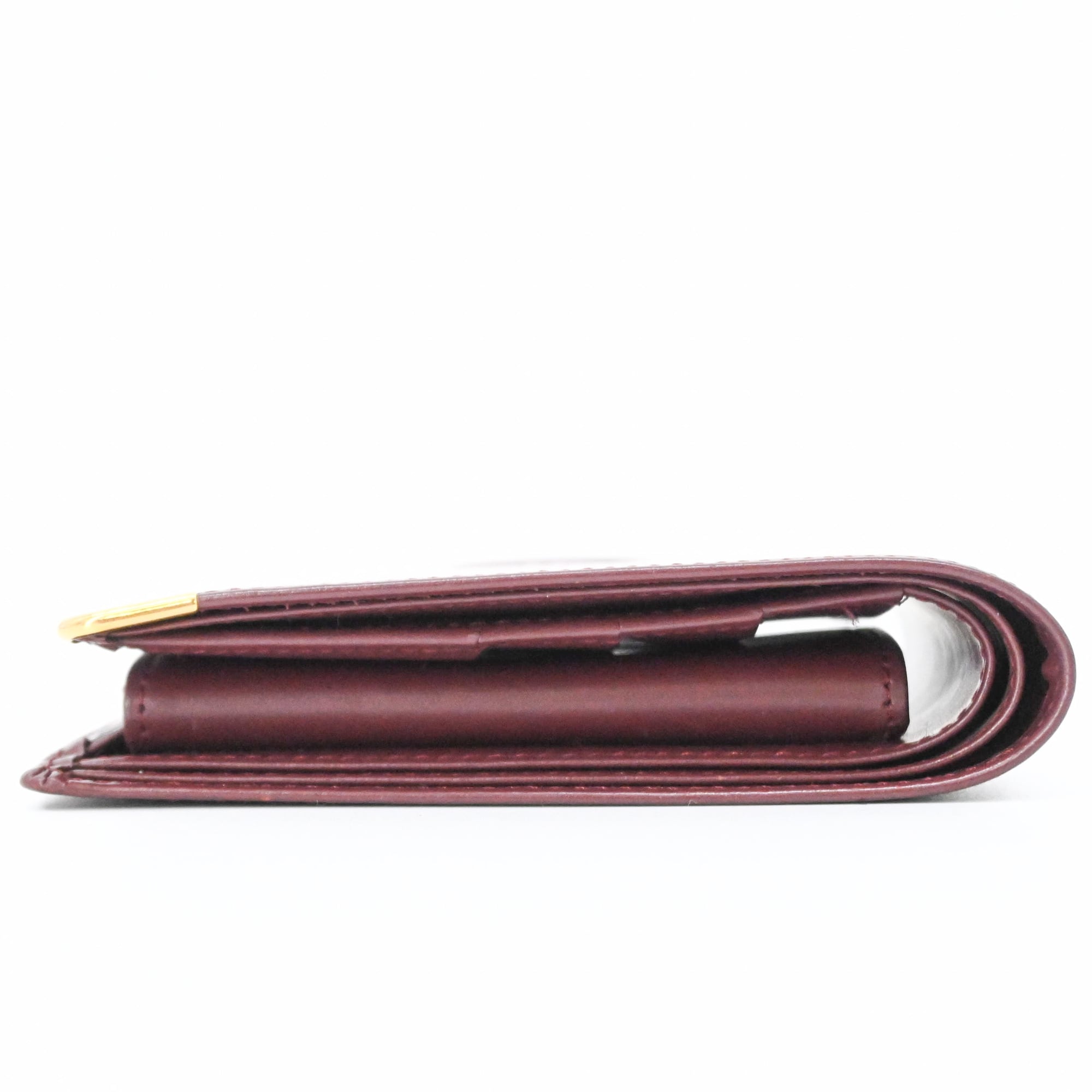 Cartier Must Bordeaux Leather Wallet (Bi-Fold) (Pre-Owned)