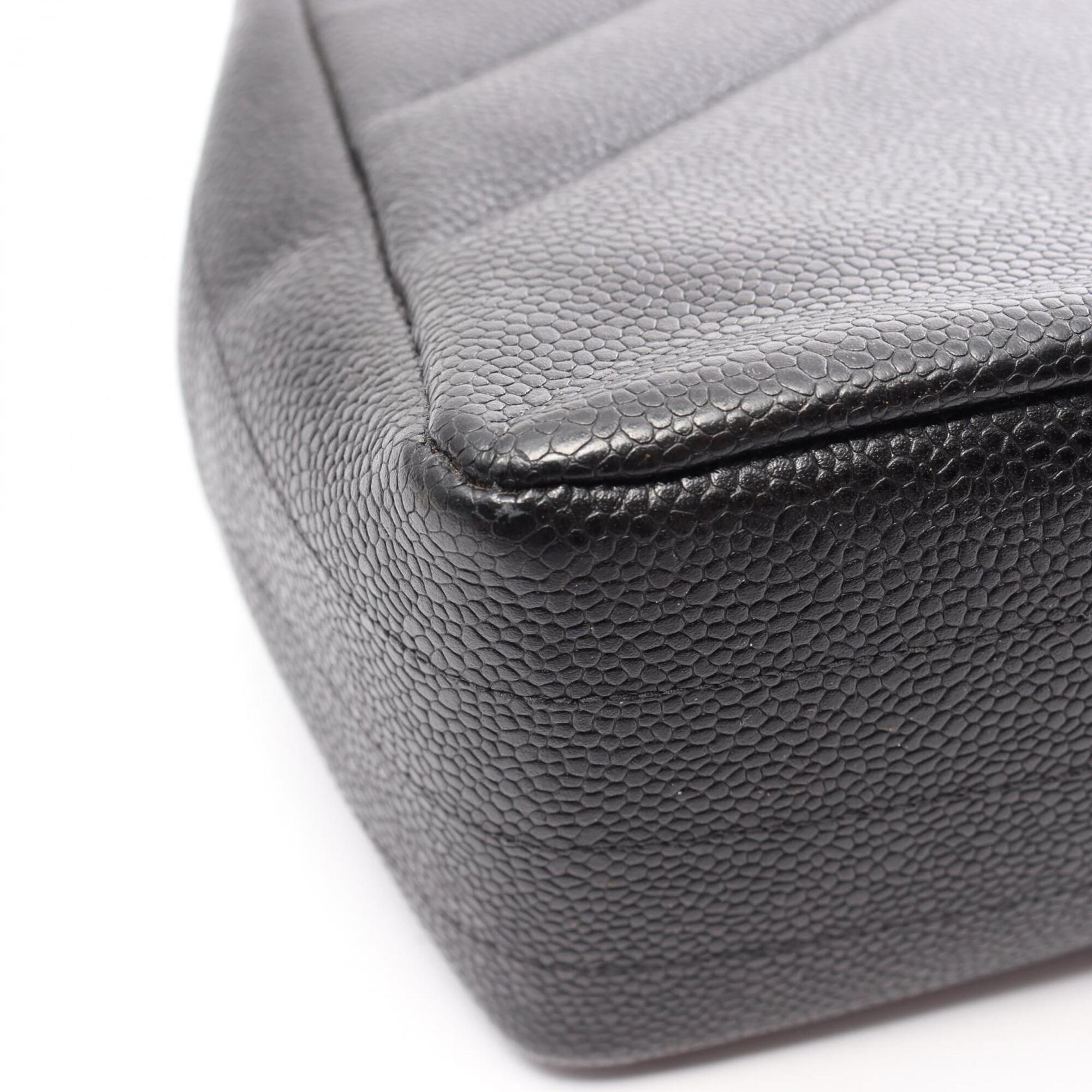 Chanel Black Grained Calfskin Handbag Shoulder Bag (Pre-Owned)