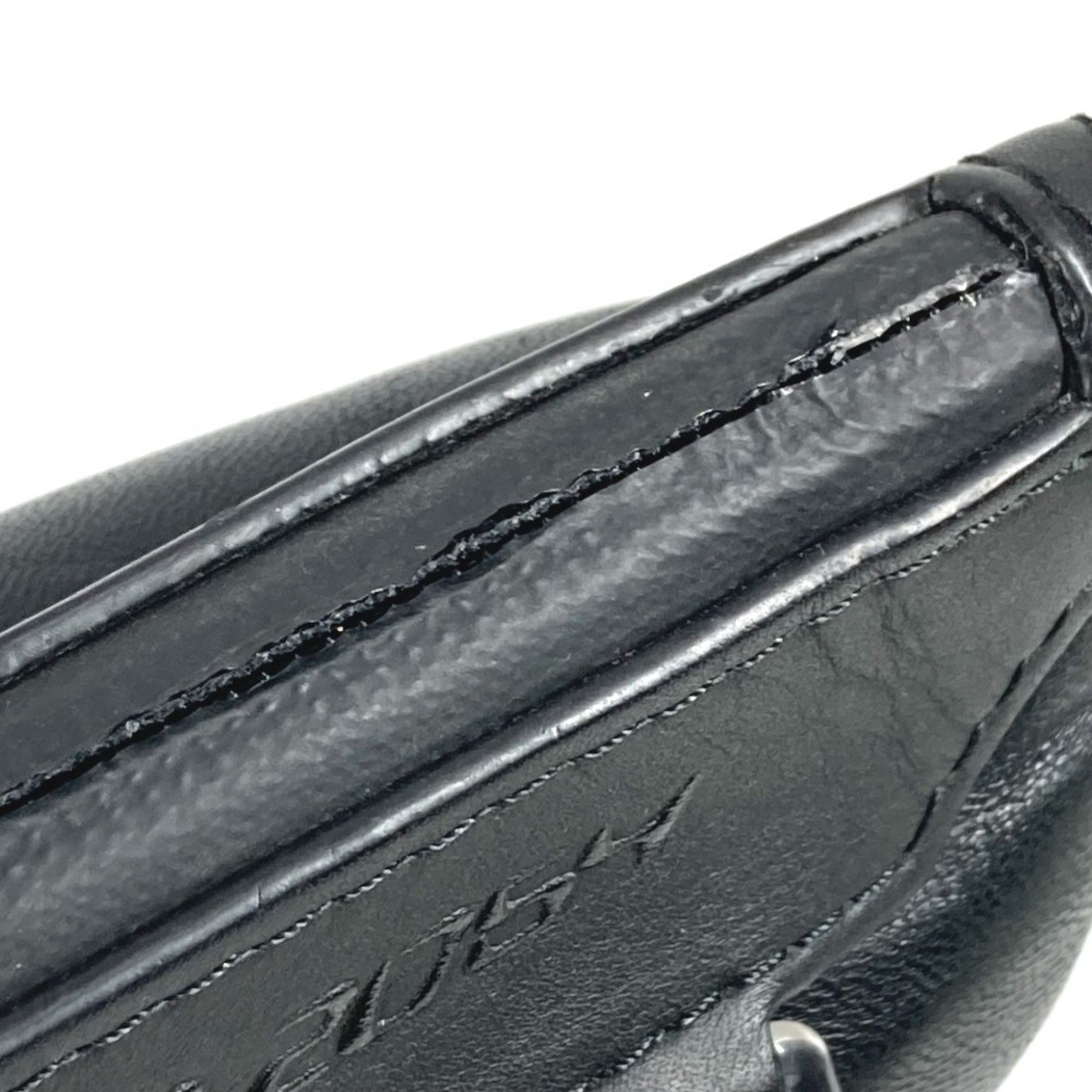 Louis Vuitton Black Noir Leather Clutch Bag Pochette Pouch (Pre-Owned)