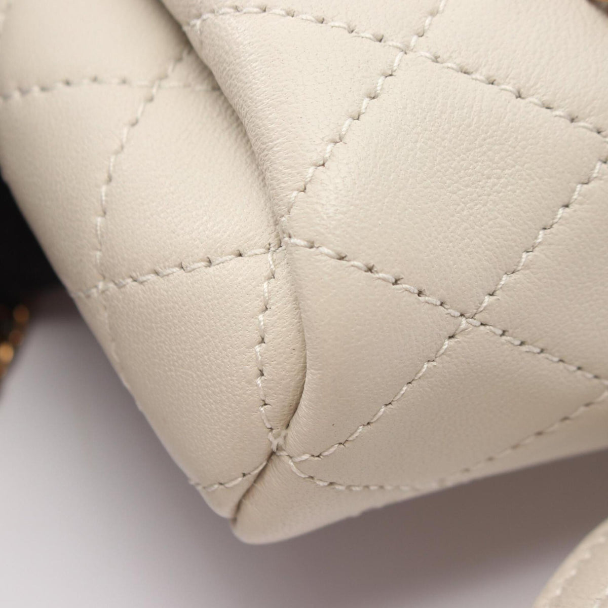 Saint Laurent Ivory Leather Handbag Shoulder Bag (Pre-Owned)