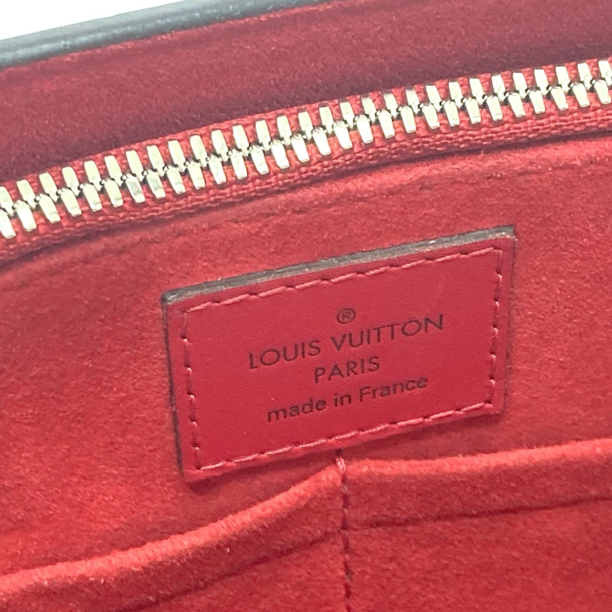 Louis Vuitton Red Color Leather Tote Bag (Pre-Owned)