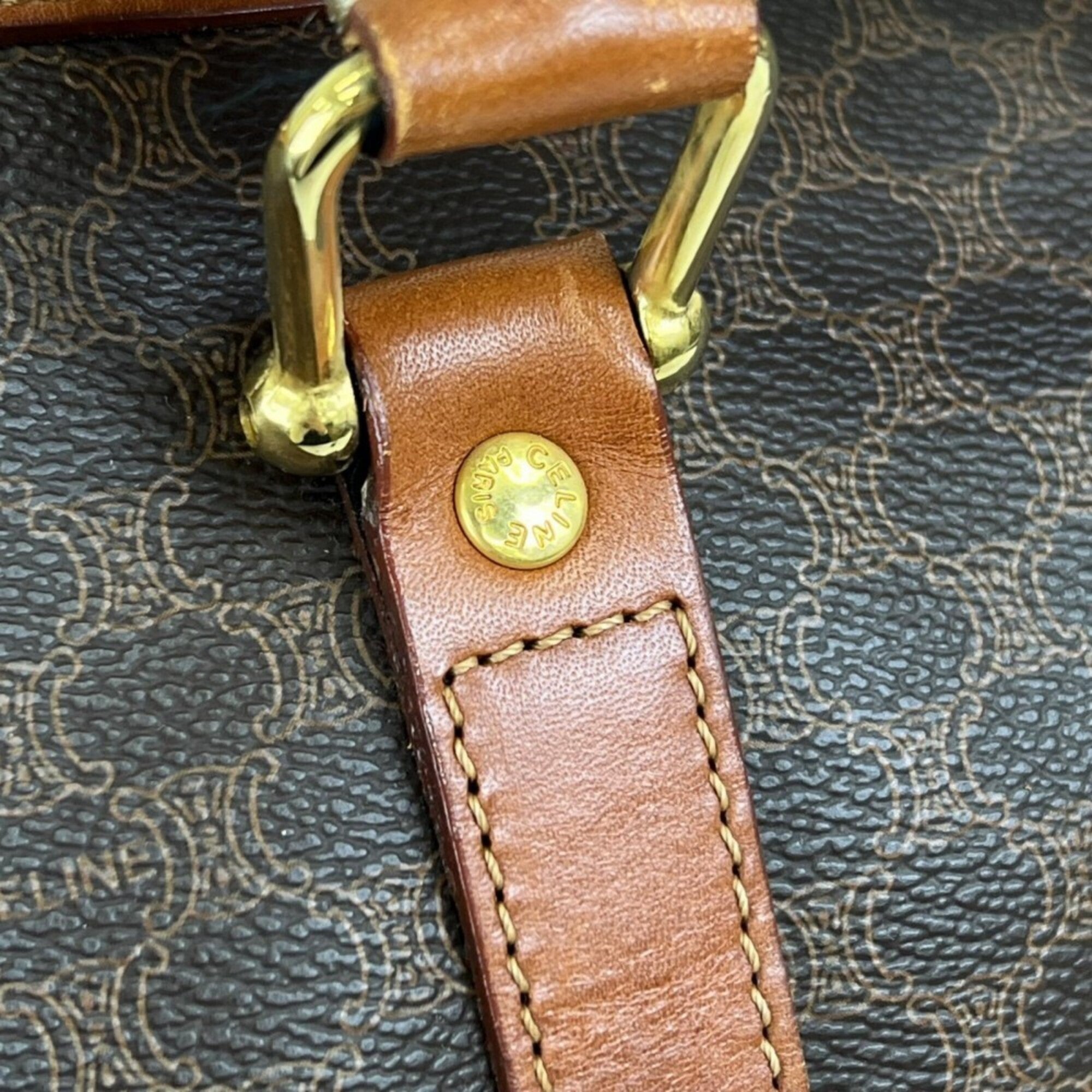 Celine Brown Leather Boston Bag (Pre-Owned)