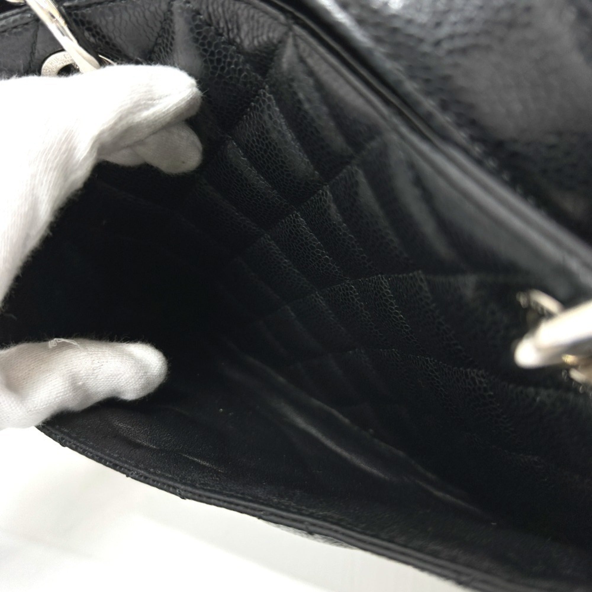 Chanel Black Grained Calfskin Handbag Tote Bag (Pre-Owned)