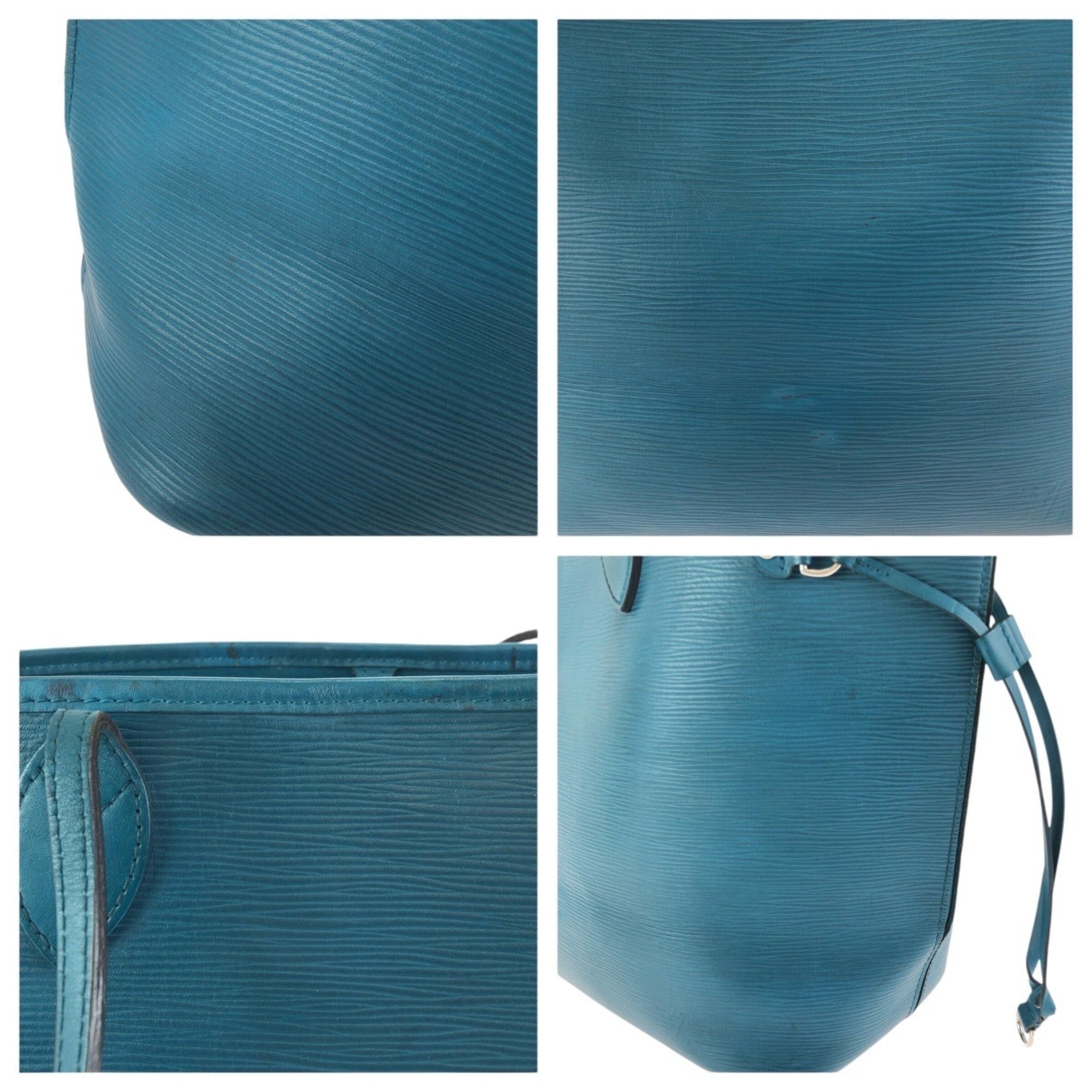 Louis Vuitton Blue Leather Pouch Shoulder Bag Tote Bag (Pre-Owned)