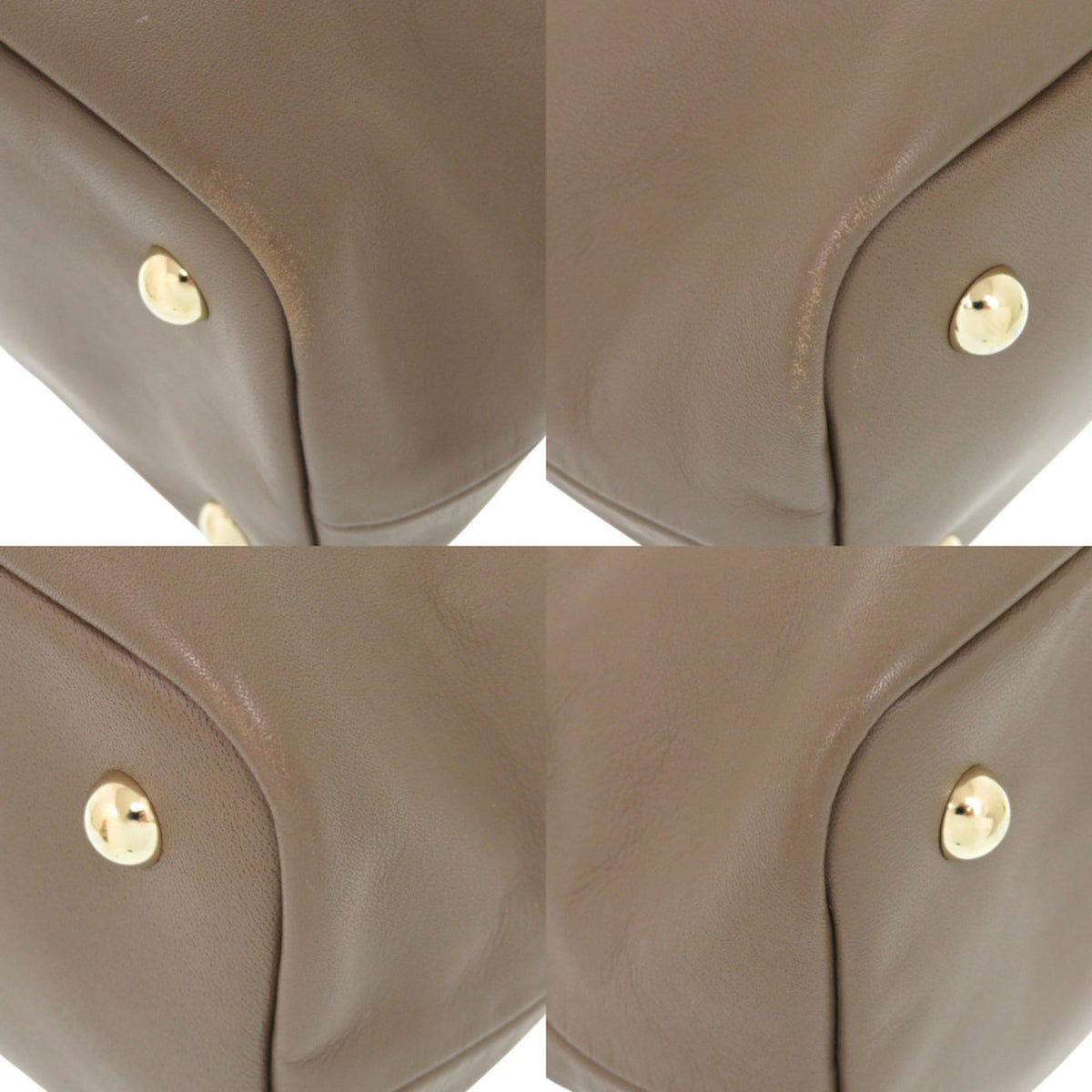 Longchamp Brown Pink Beige Leather Tote Bag (Pre-Owned)