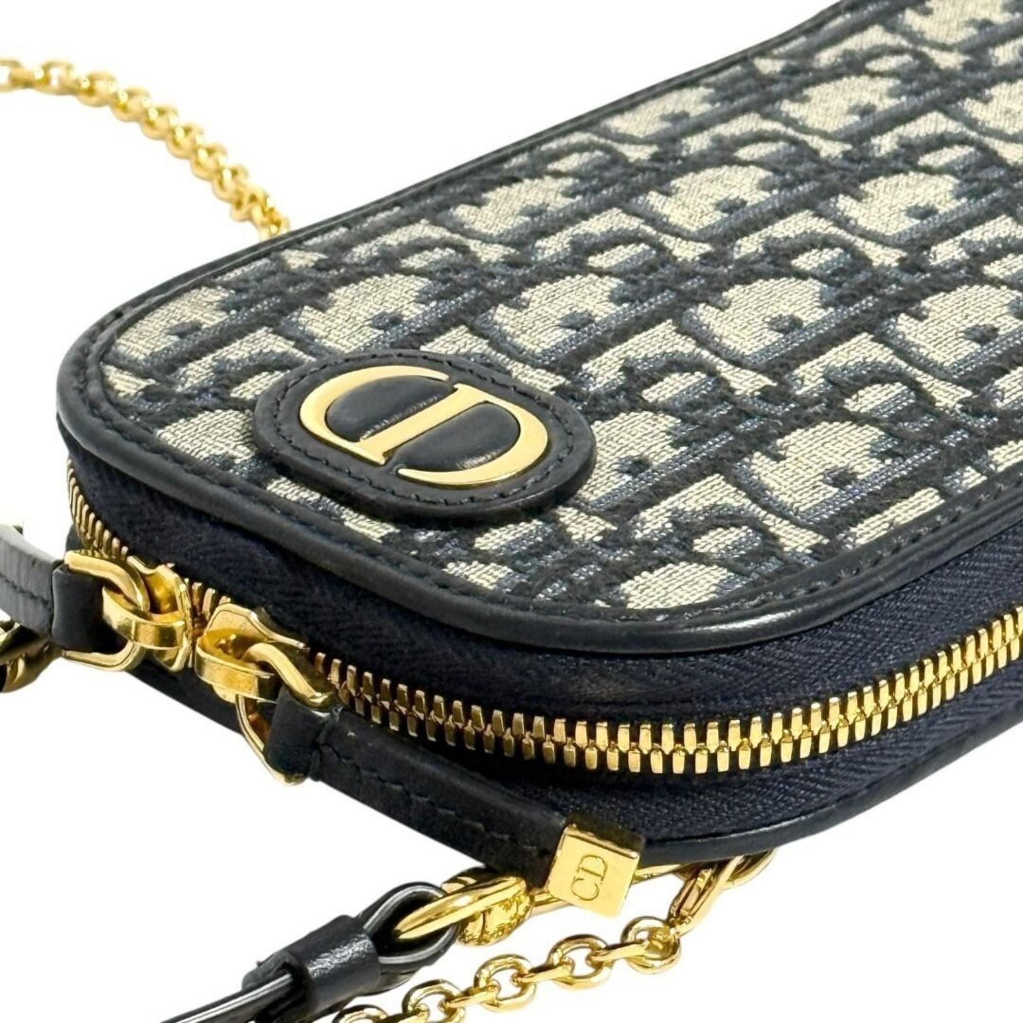 Christian Dior Leather Canvas Metal Handbag (Pre-Owned)