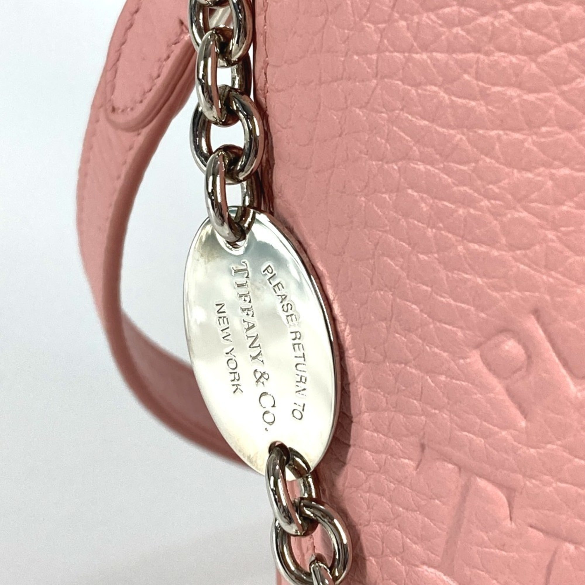 Tiffany Pink Leather Handbag Pochette Shoulder Bag Sling Bag (Pre-Owned)