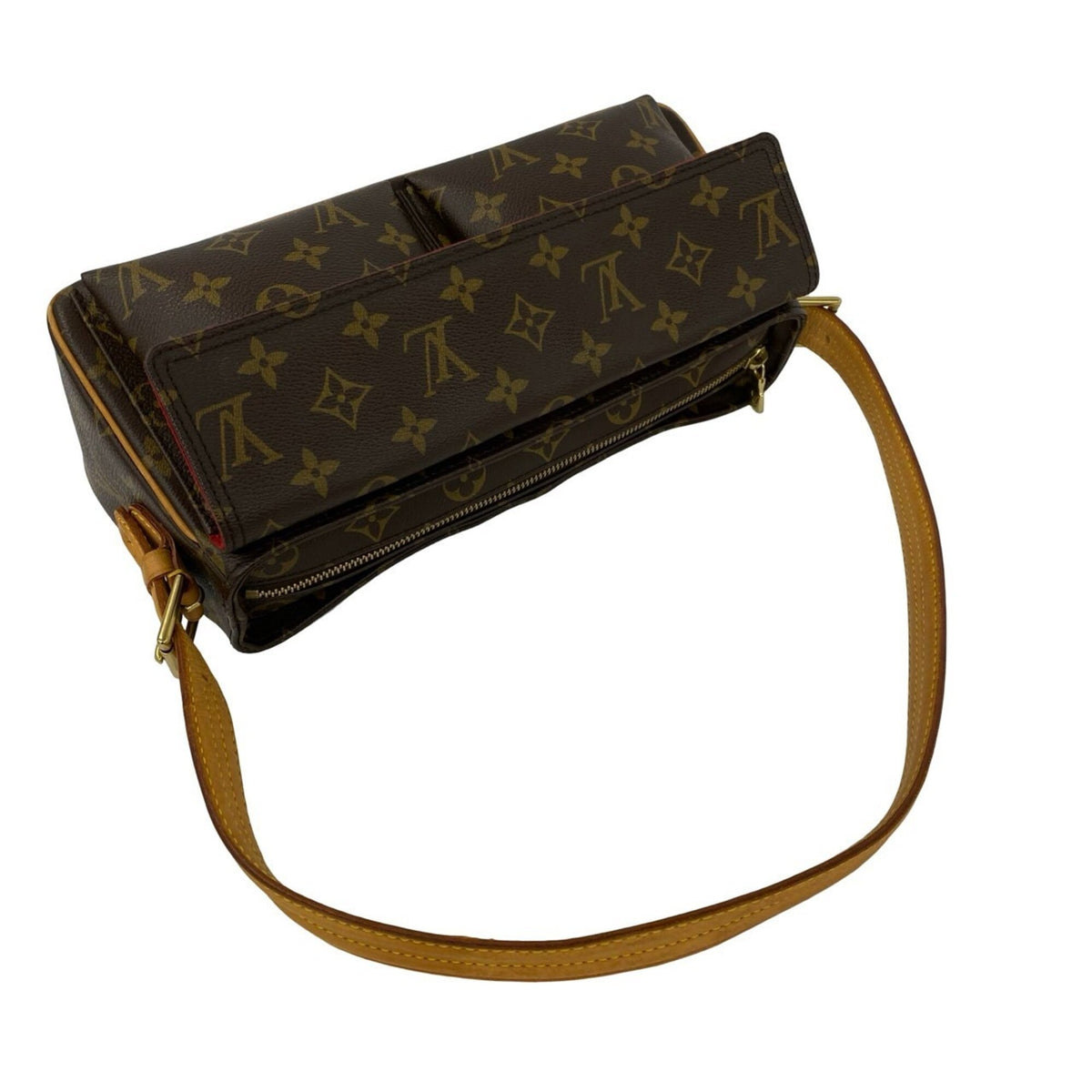 Louis Vuitton Brown Leather Pvc Handbag Shoulder Bag (Pre-Owned)
