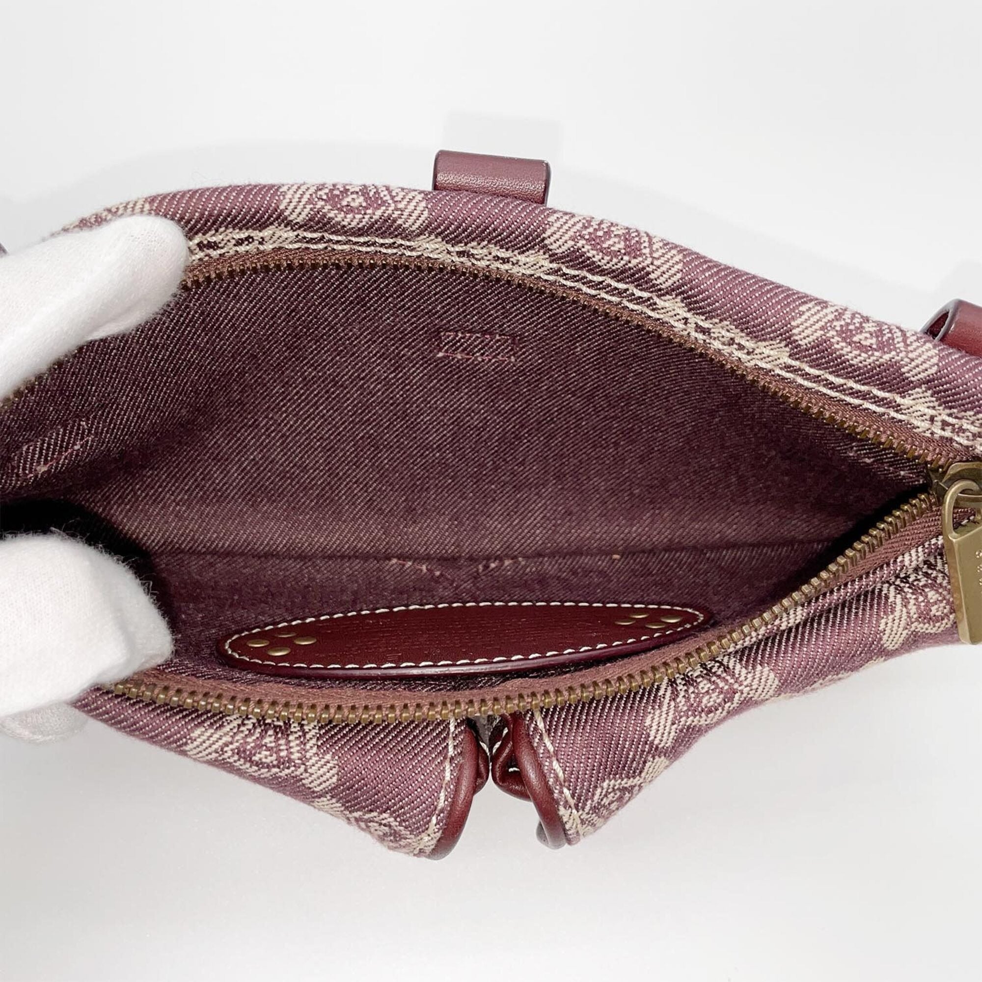 Celine Red Color Canvas Leather Sling Bag (Pre-Owned)