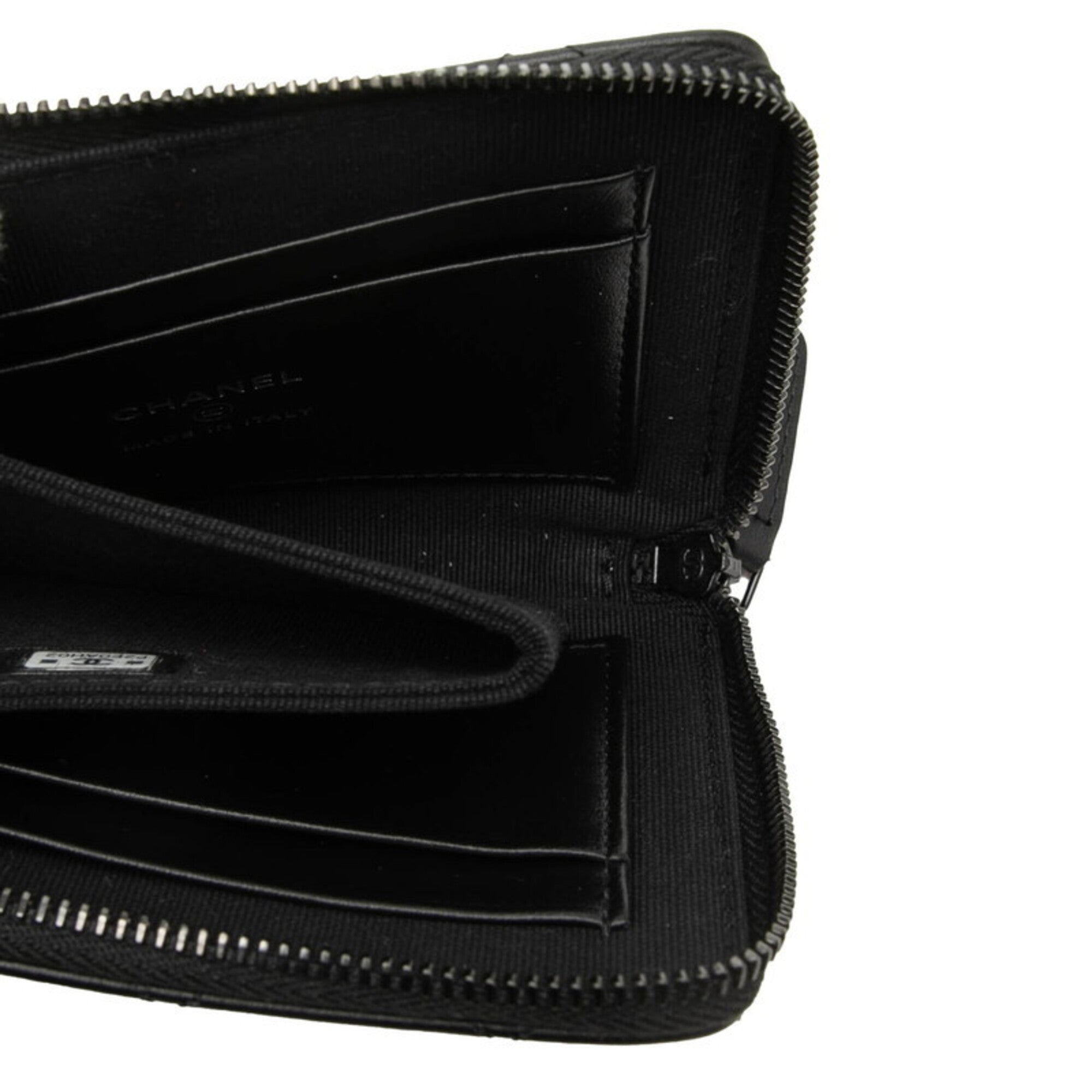 Chanel Black Leather Coin Purse/Coin Case (Pre-Owned)