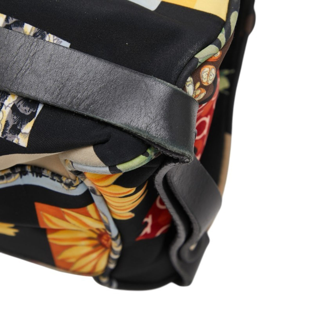 Salvatore Ferragamo Black Multi-Color Nylon Leather Handbag (Pre-Owned)