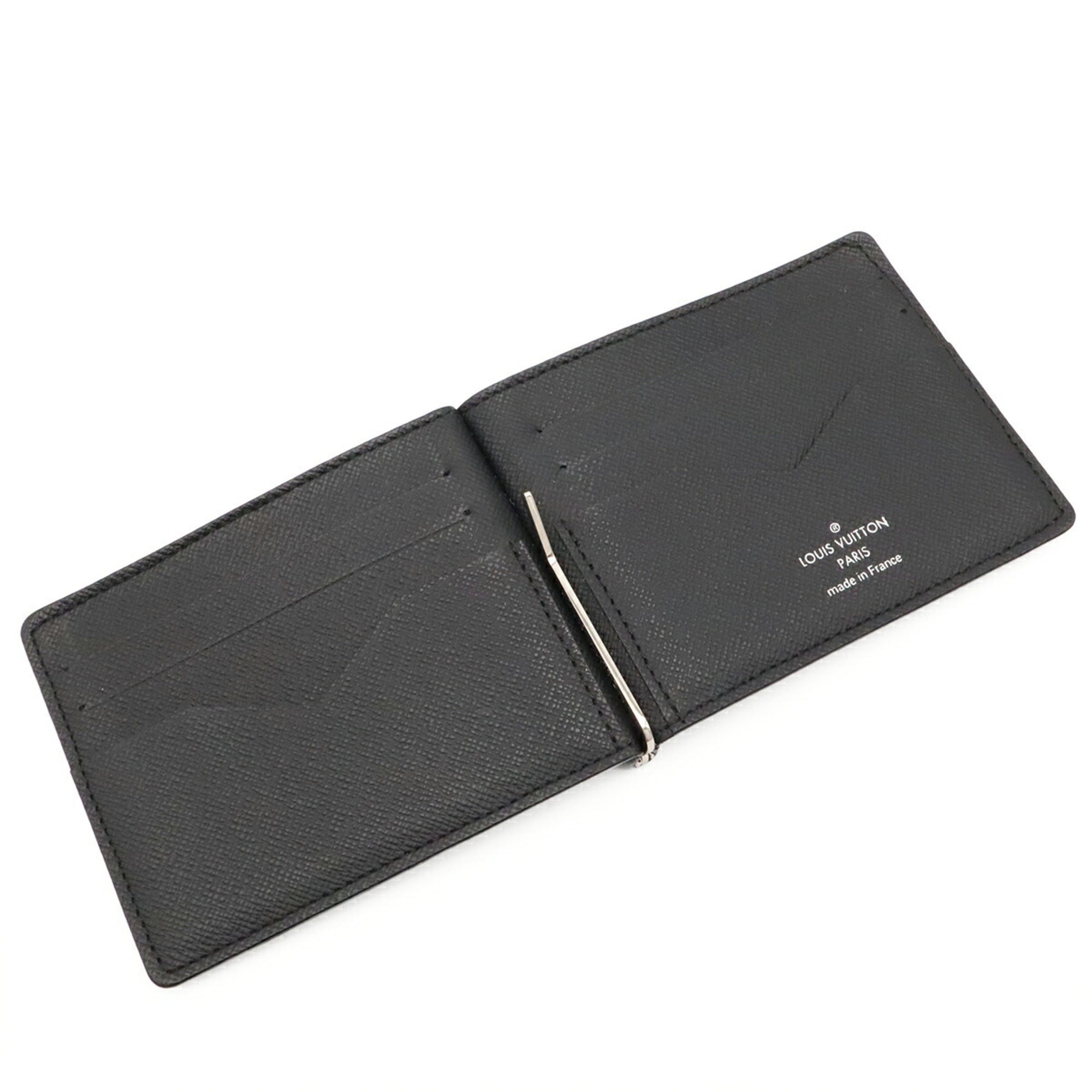 Louis Vuitton Black Noir Taiga Leather Bill Wallet (Bi-Fold) (Pre-Owned)