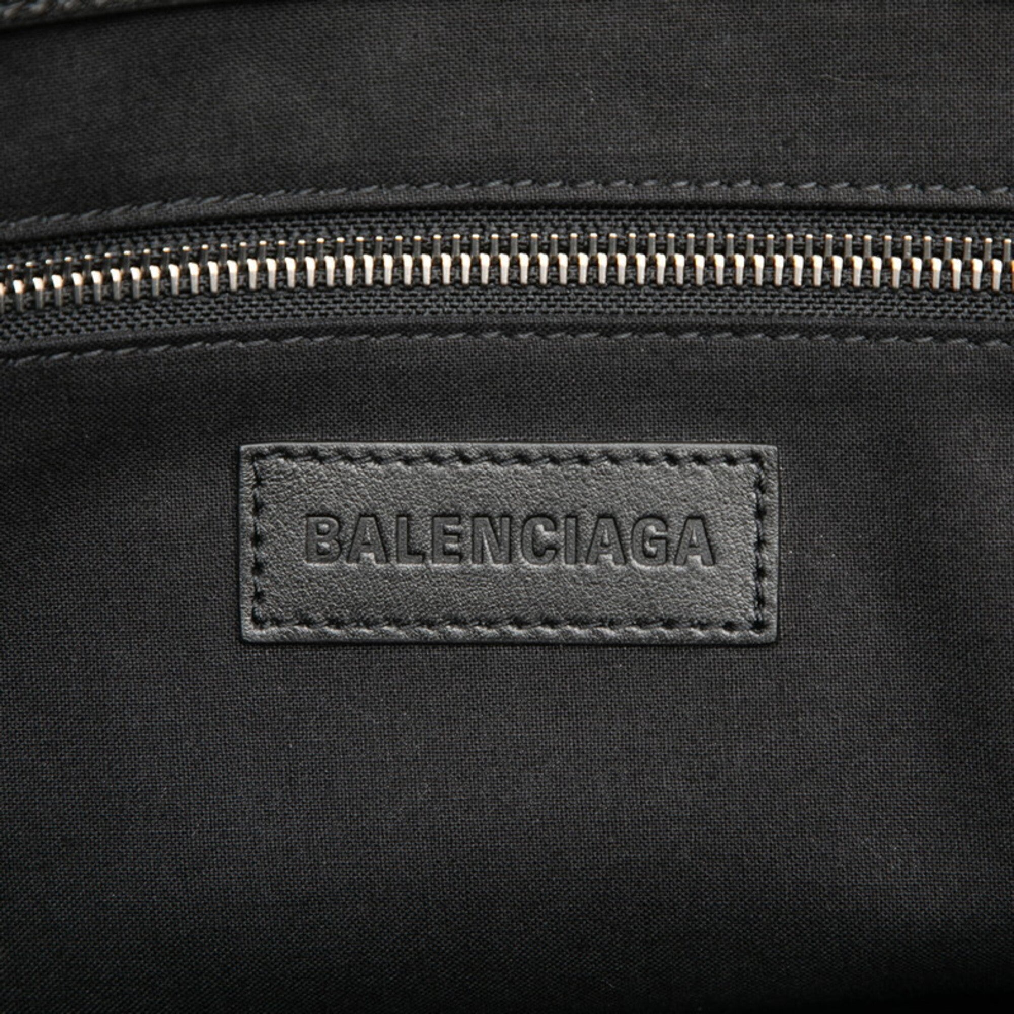 Balenciaga Black Ivory Canvas Leather Tote Bag (Pre-Owned)