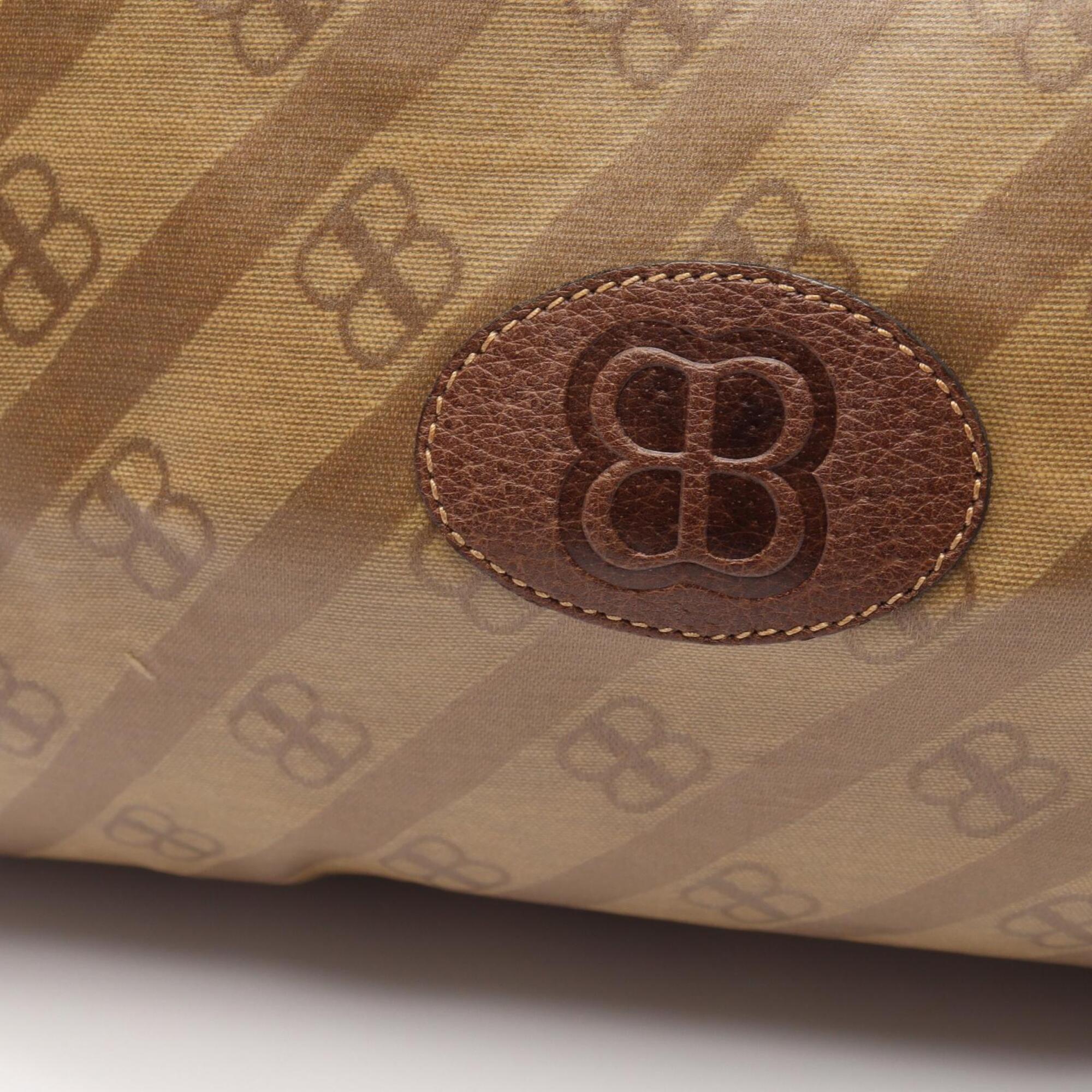 Balenciaga Beige Brown Leather Coated Canvas Handbag Tote Bag (Pre-Owned)