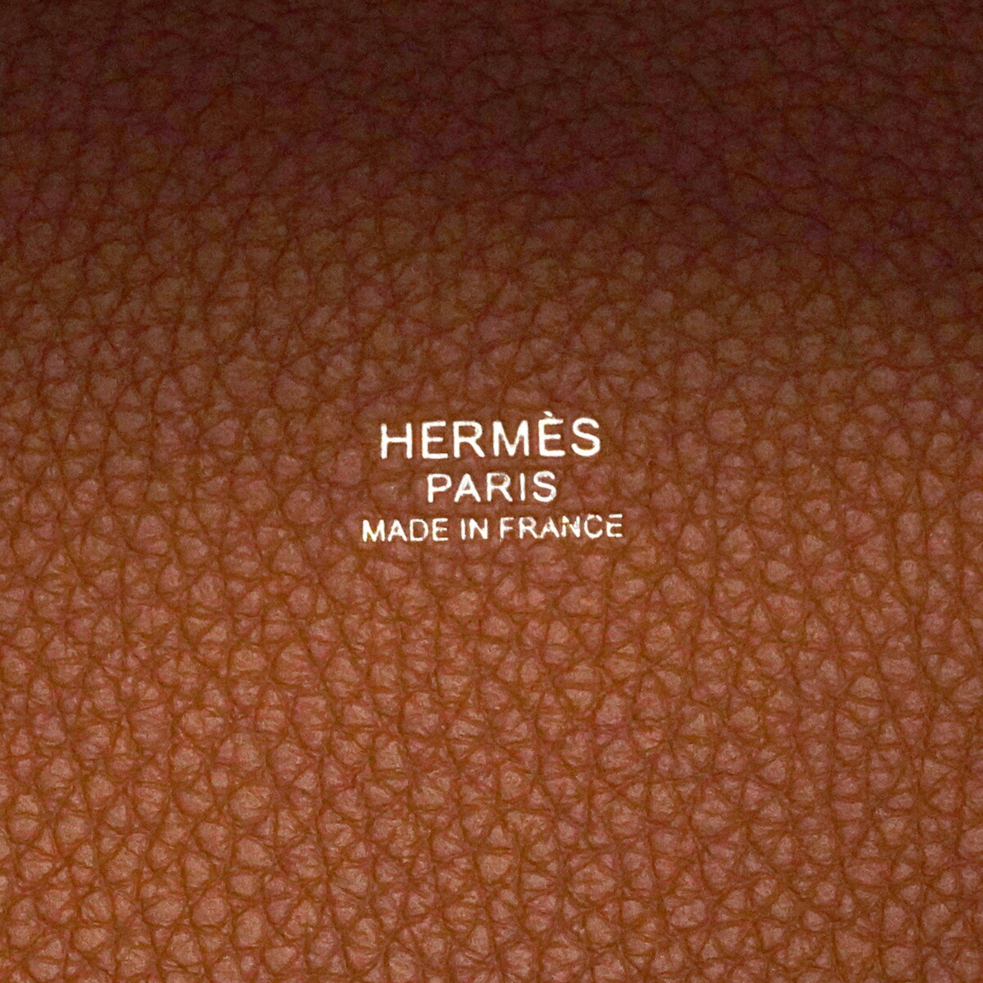 Hermes Gold Taurillon Clemence Leather Handbag (Pre-Owned)
