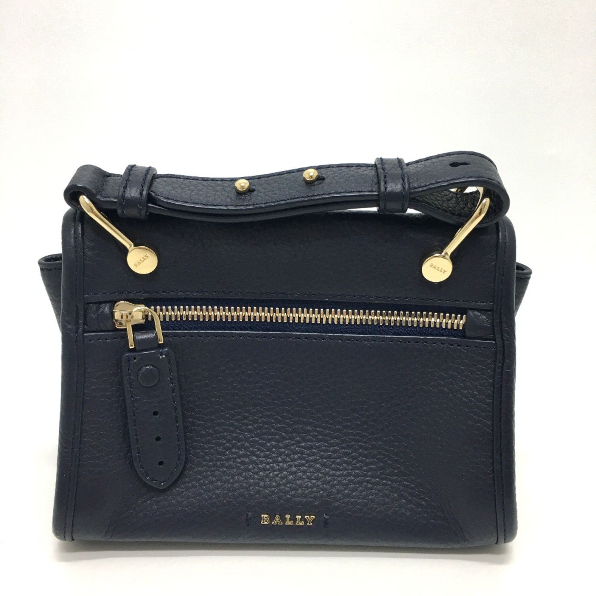 Bally Navy Leather Shoulder Bag (Pre-Owned)