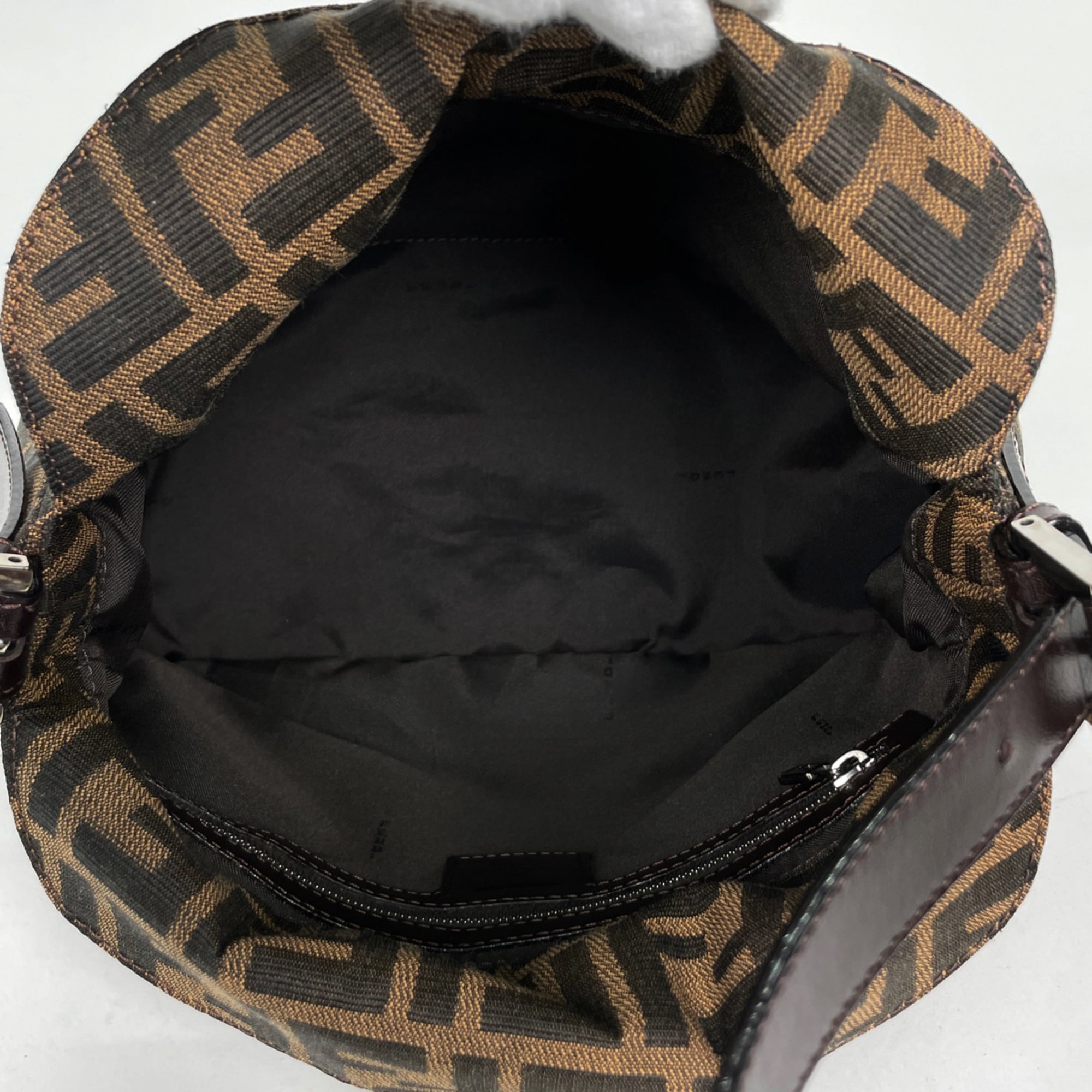 Fendi Brown Canvas Leather Shoulder Bag (Pre-Owned)