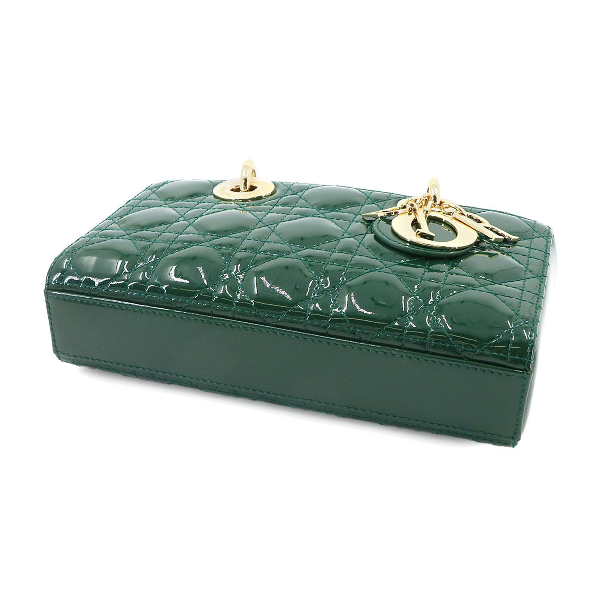 Christian Dior Green Green Patent Leather Handbag (Pre-Owned)