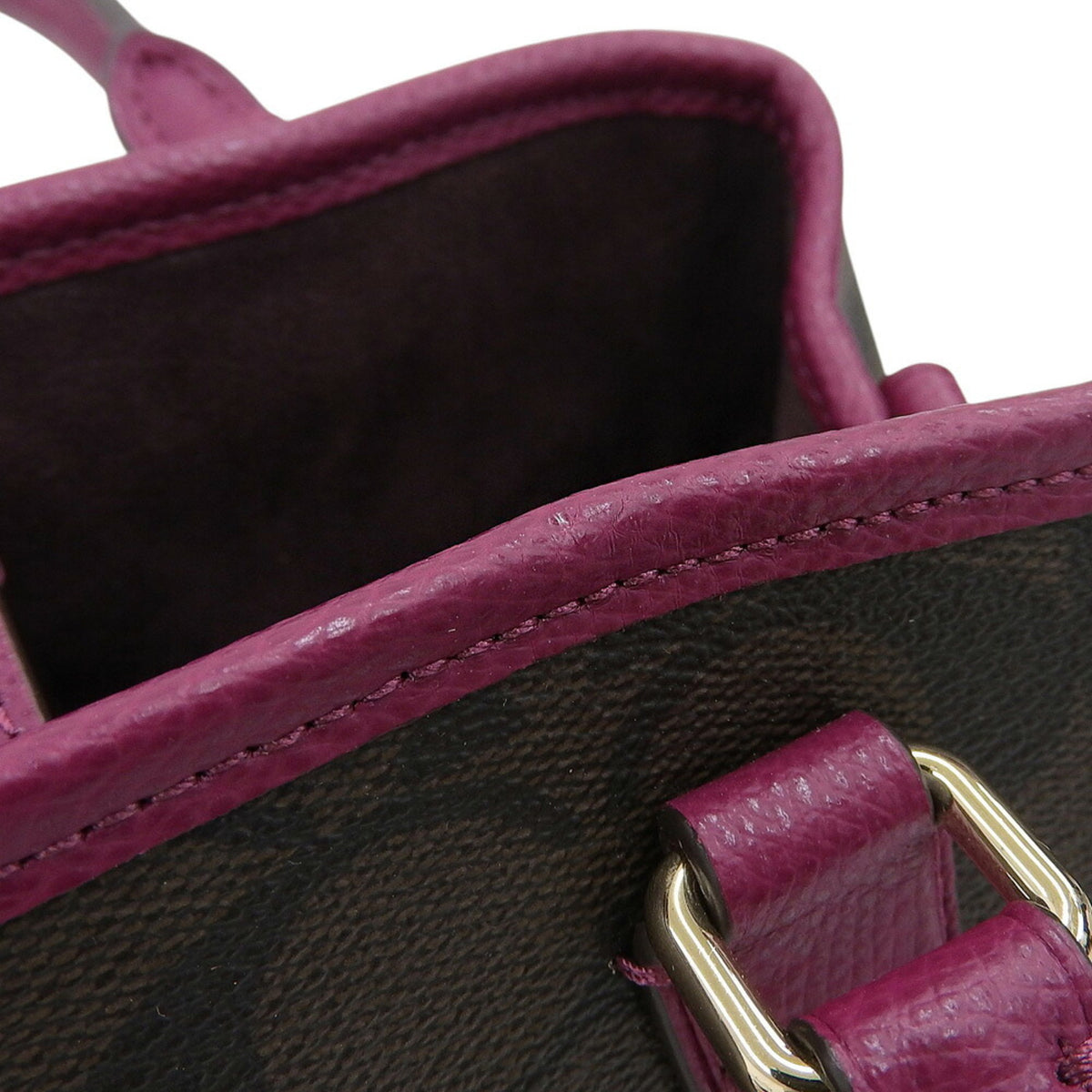 Coach Brown Purple Pvc Leather Handbag Shoulder Bag (Pre-Owned)