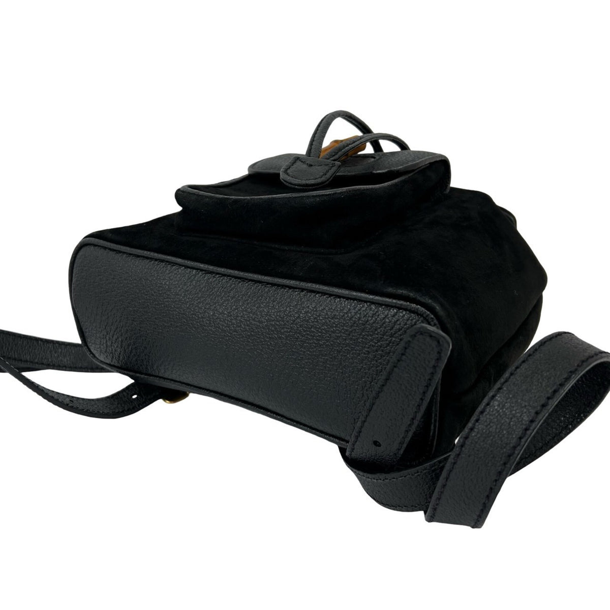 Gucci Black Suede Leather Backpack (Pre-Owned)