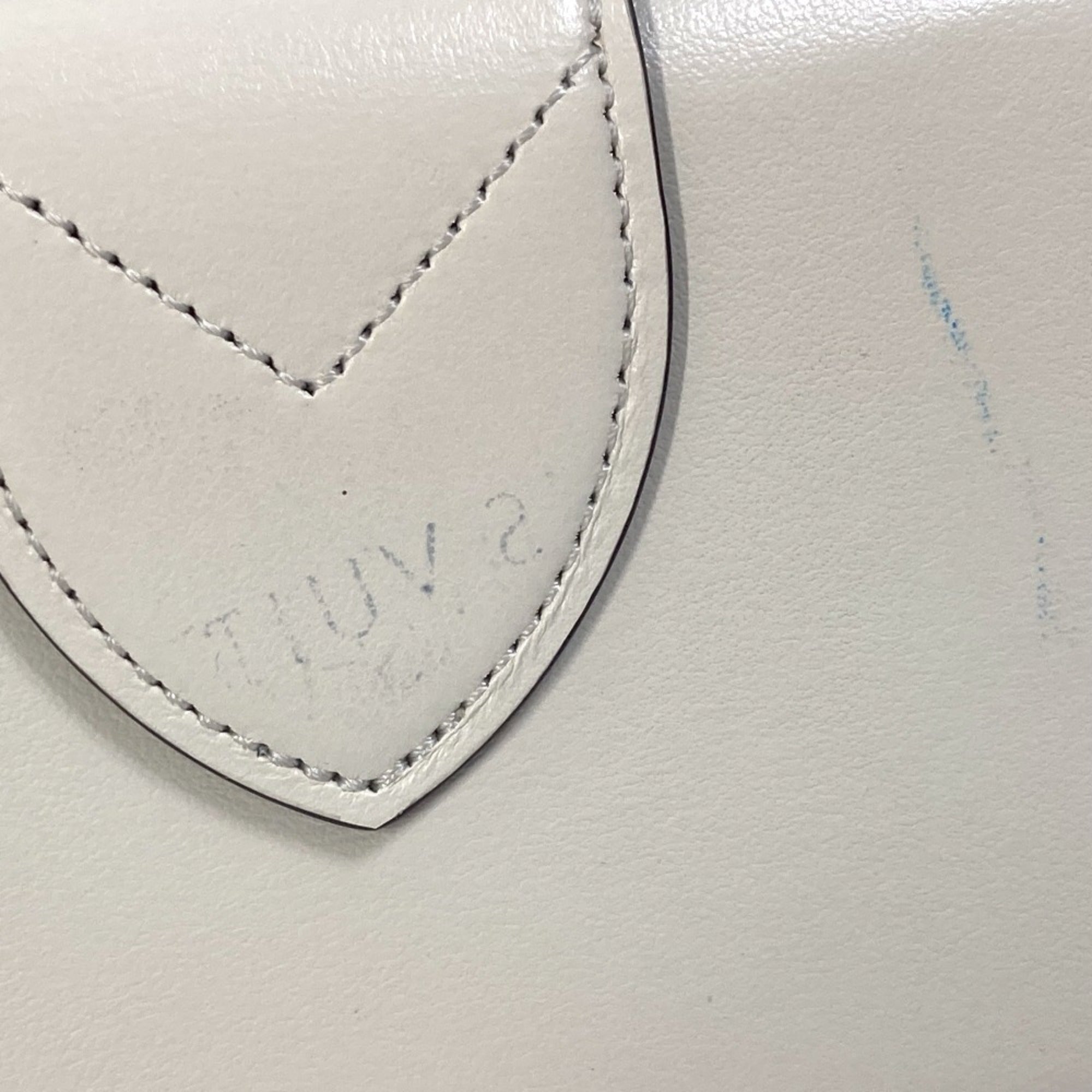 Louis Vuitton White Leather Wallet (Tri-Fold) (Pre-Owned)
