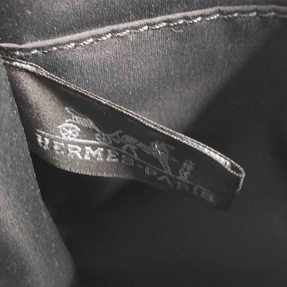 Hermes Brown Navy Canvas Leather Pouch (Pre-Owned)