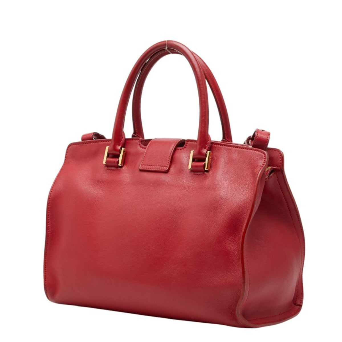 Saint Laurent Red Color Leather Handbag Shoulder Bag (Pre-Owned)