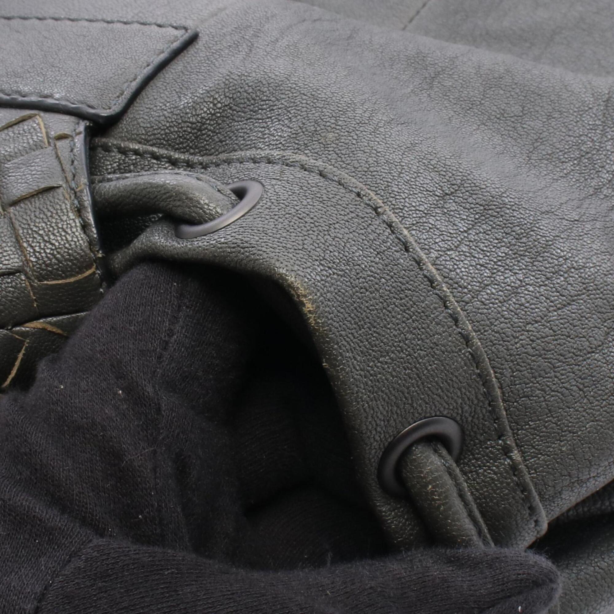 Bottega Veneta Blue Gray Intrecciato Backpack (Pre-Owned)