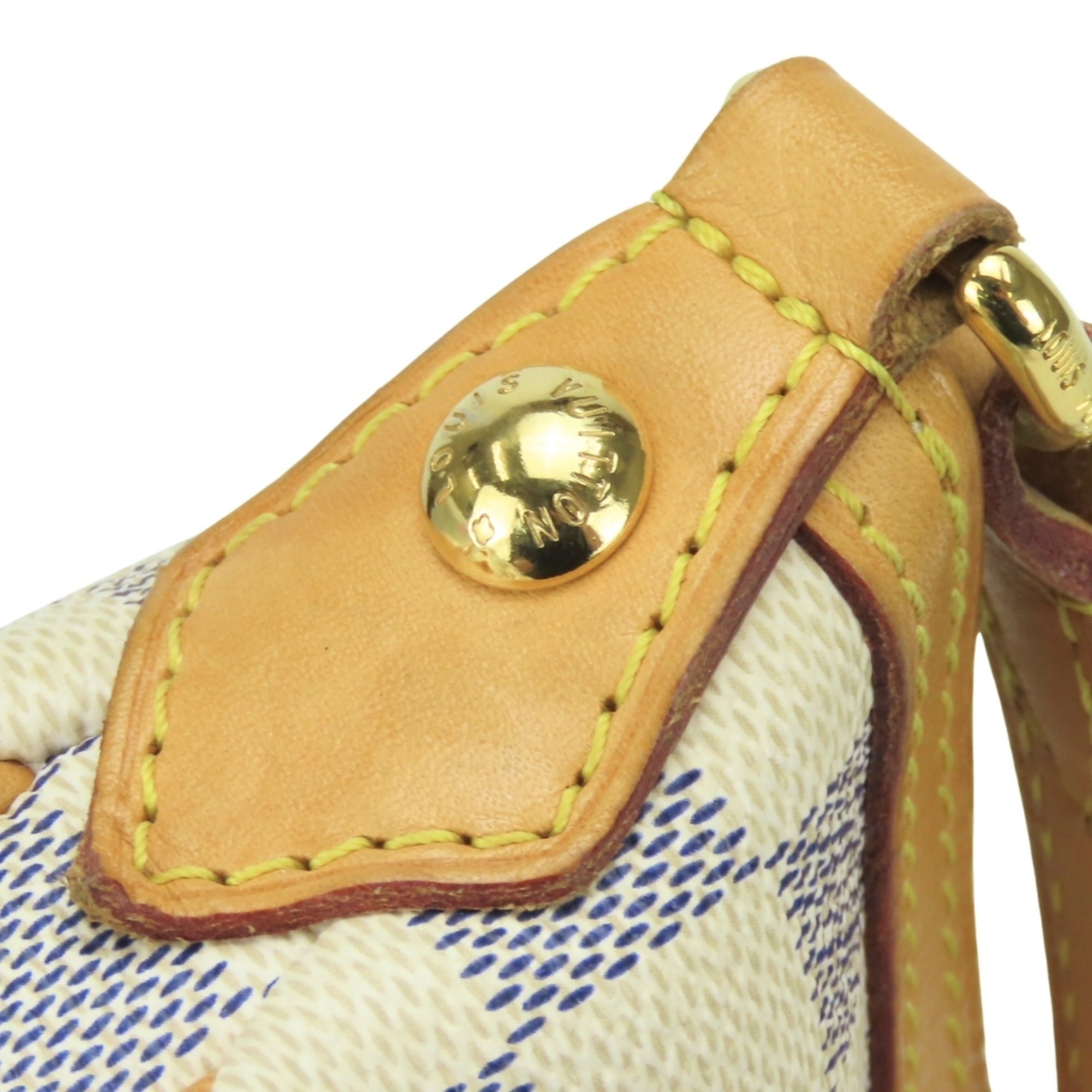 Louis Vuitton Damier Azur White Damier Azur Leather Shoulder Bag (Pre-Owned)