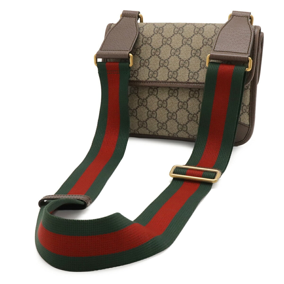 Gucci Beige Brown Green Red Color Yellow Gg Supreme Handbag Shoulder Bag (Pre-Owned)