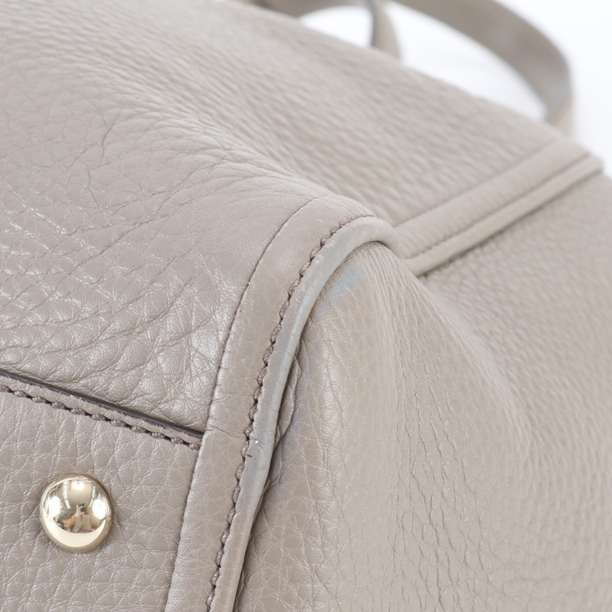 Gucci Soho Gray Leather Handbag Tote Bag (Pre-Owned)