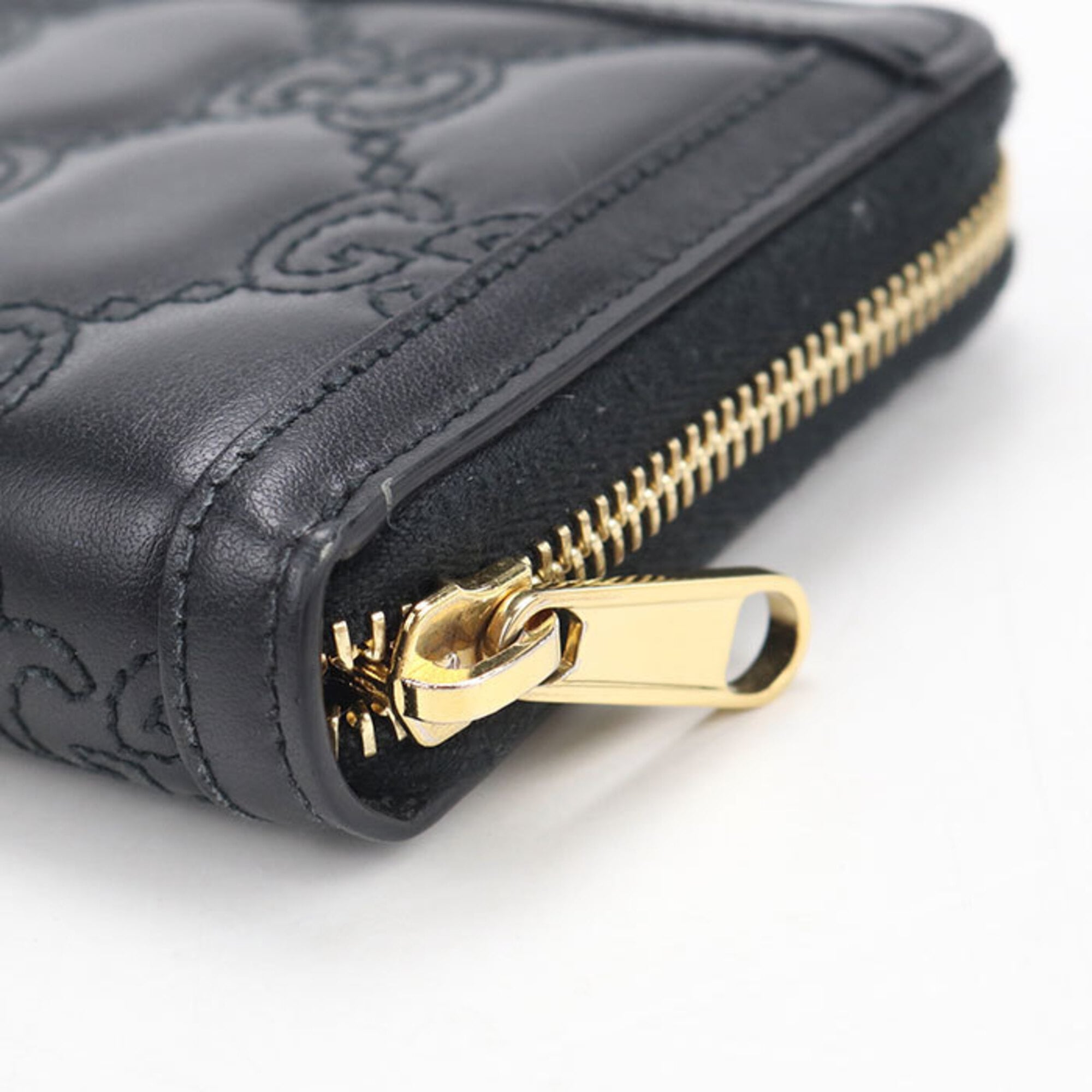 Gucci Black Leather Long Wallet (Bi-Fold) (Pre-Owned)