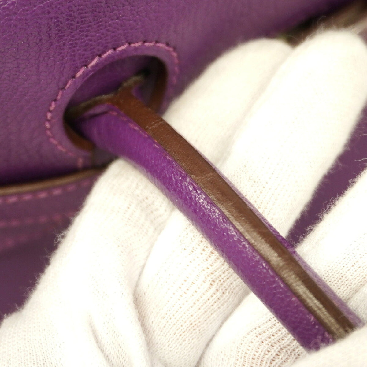 Hermes Anemone Chevre Leather Handbag (Pre-Owned)