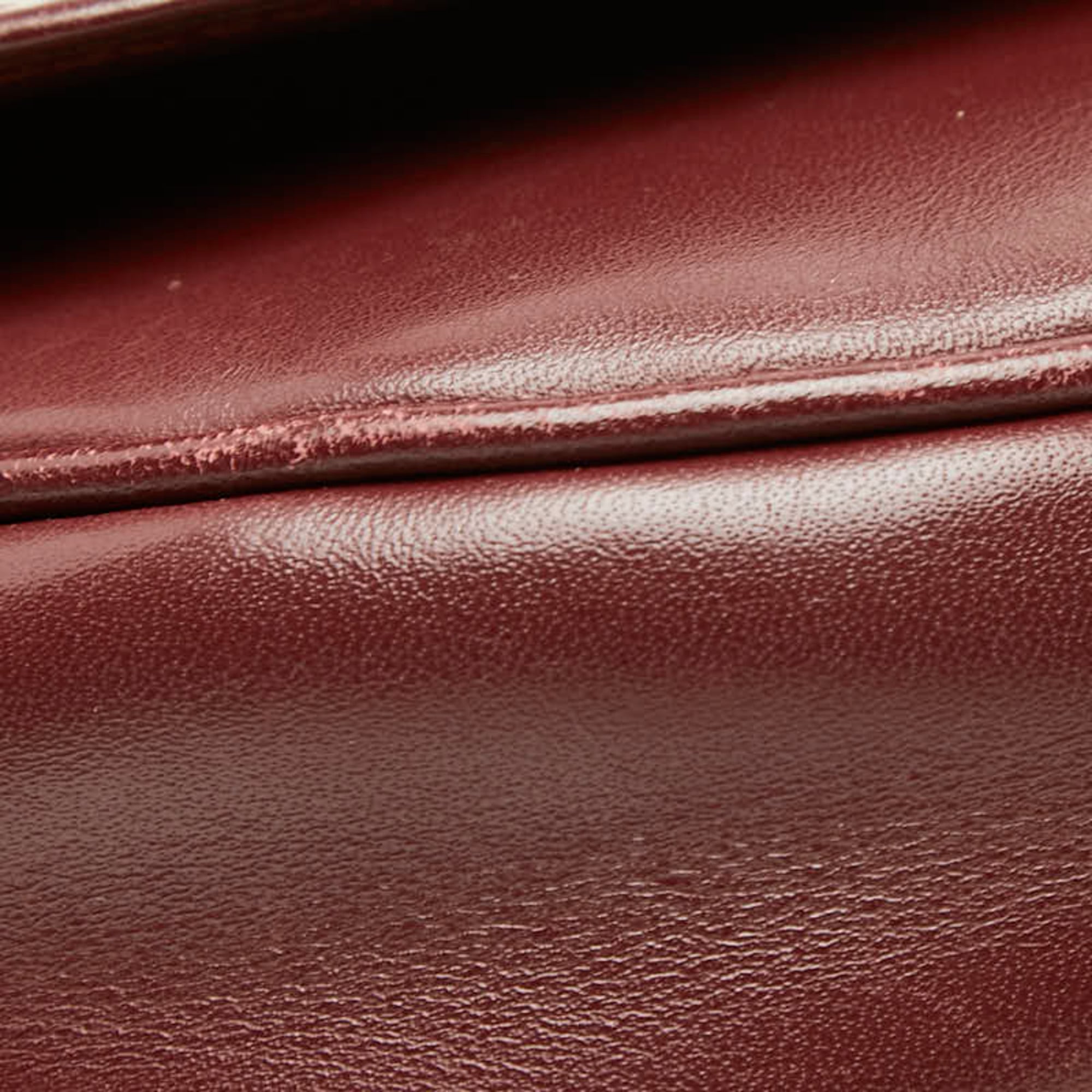 Cartier Must Bordeaux Wine Red Leather Shoulder Bag (Pre-Owned)