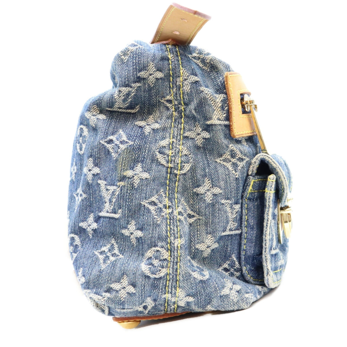 Louis Vuitton Gold Monogram Denim Shoulder Bag (Pre-Owned)