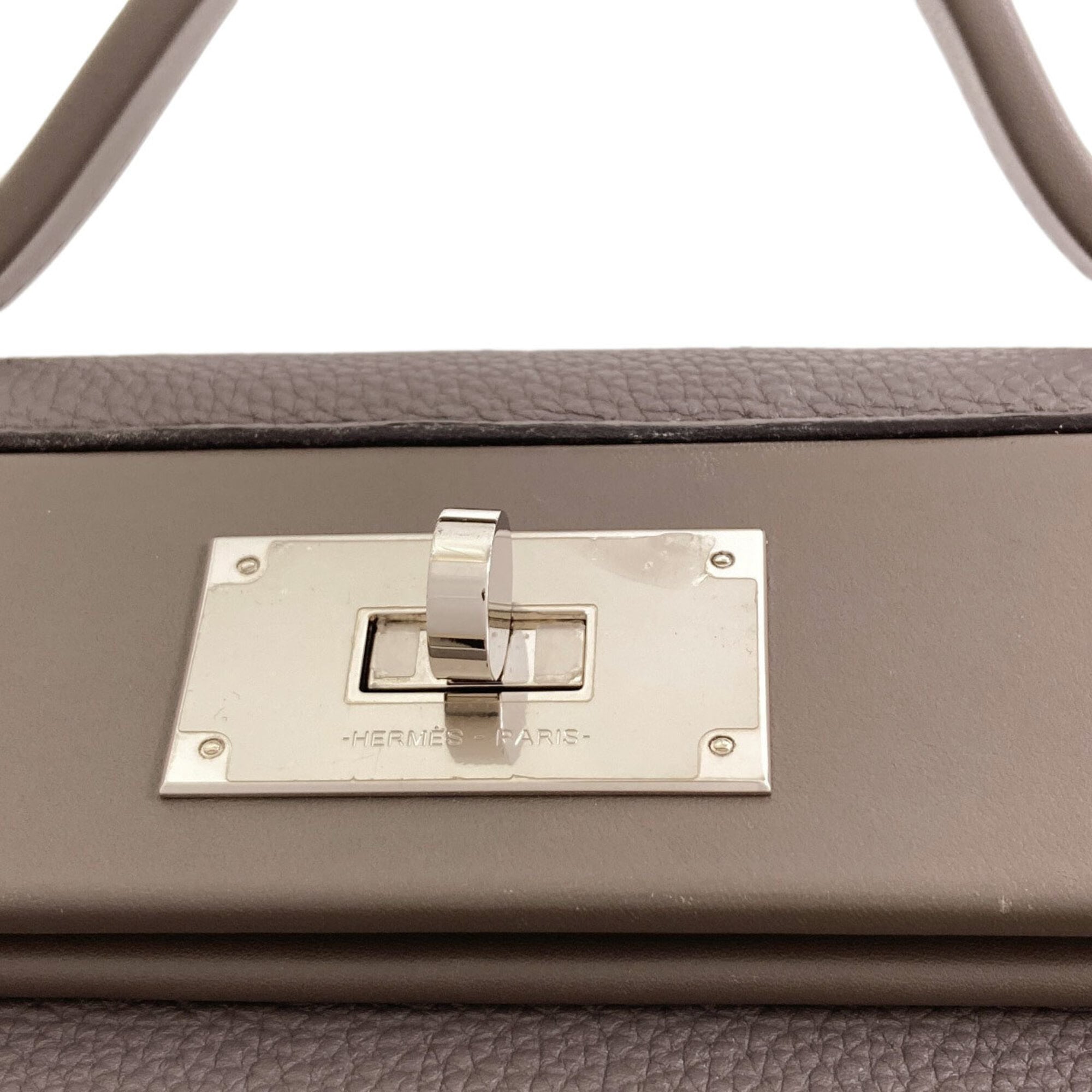 Hermes Etain Togo Leather Handbag (Pre-Owned)