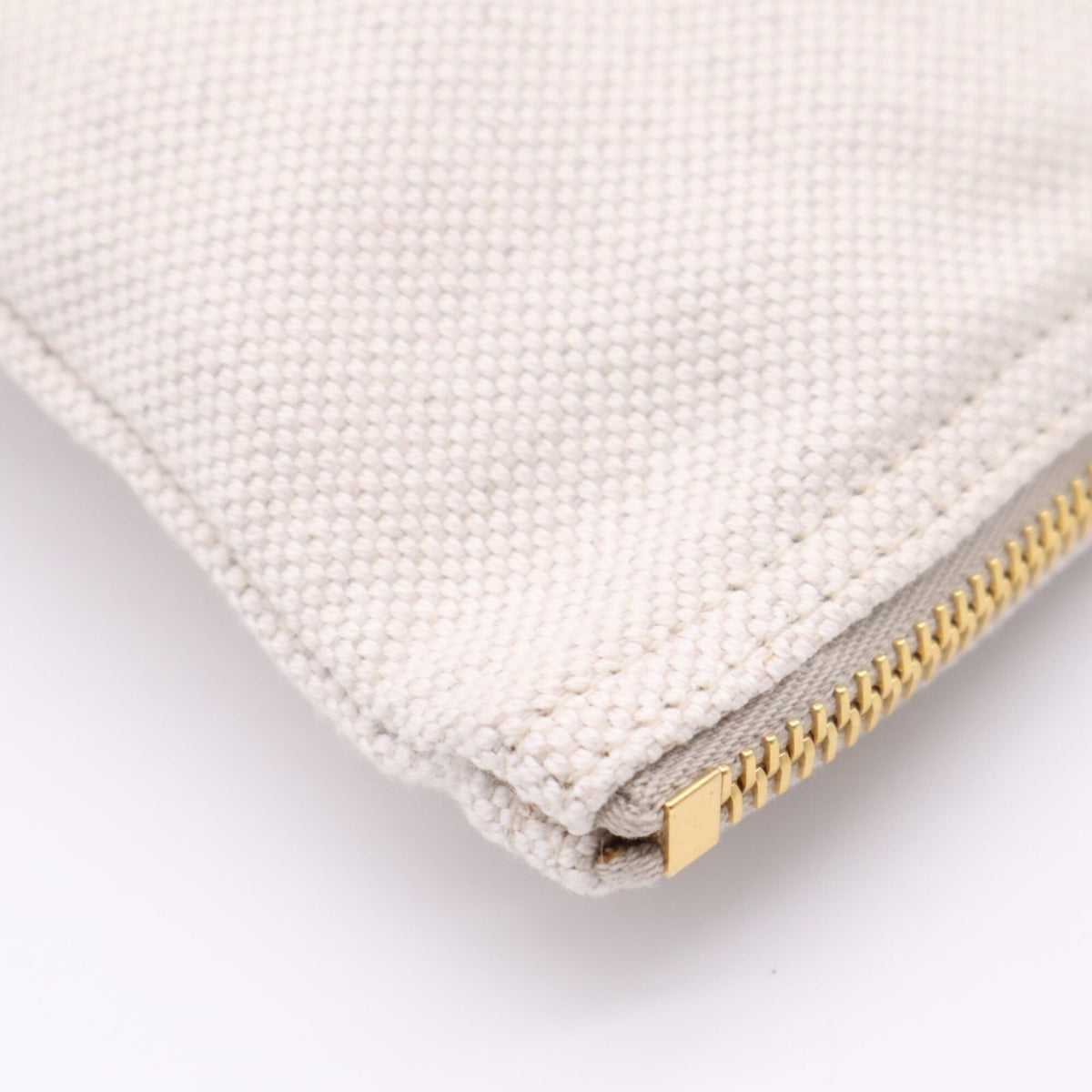 Miu Miu Black White Cotton Linen Pouch (Pre-Owned)