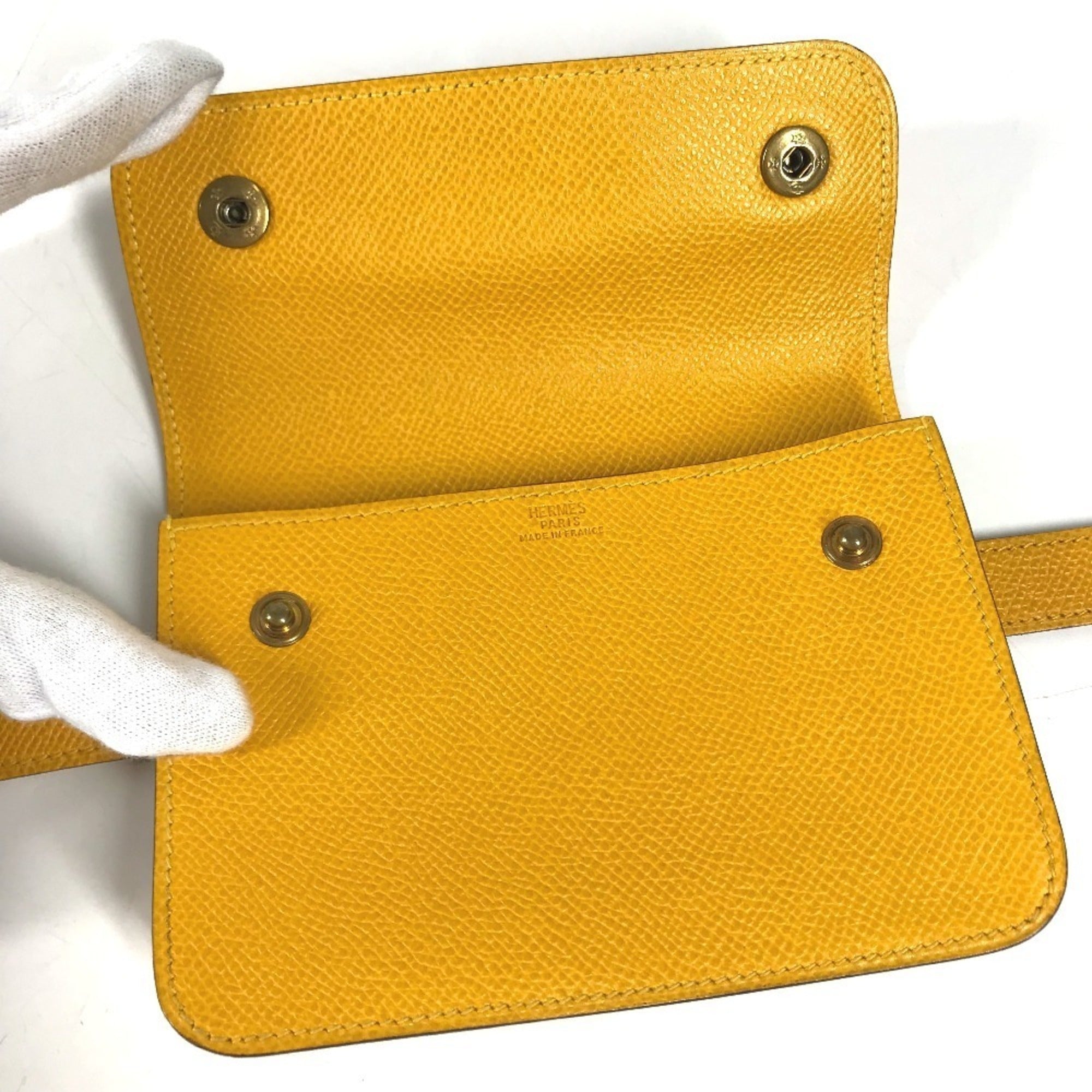 Hermes Yellow Courchevel Leather Fanny Pack Pochette Sling Bag (Pre-Owned)