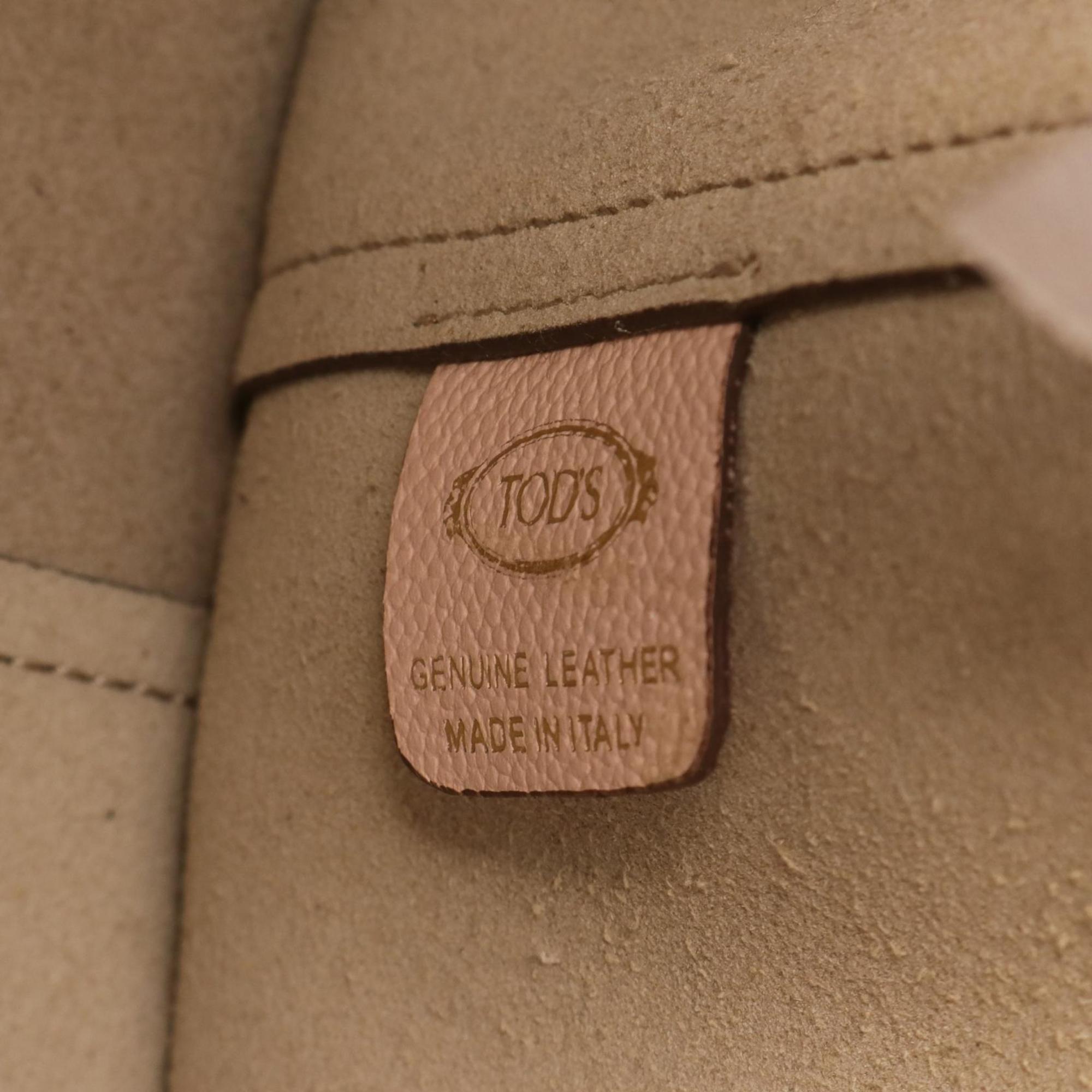 Tod's Pink Leather Handbag Shopping Bag