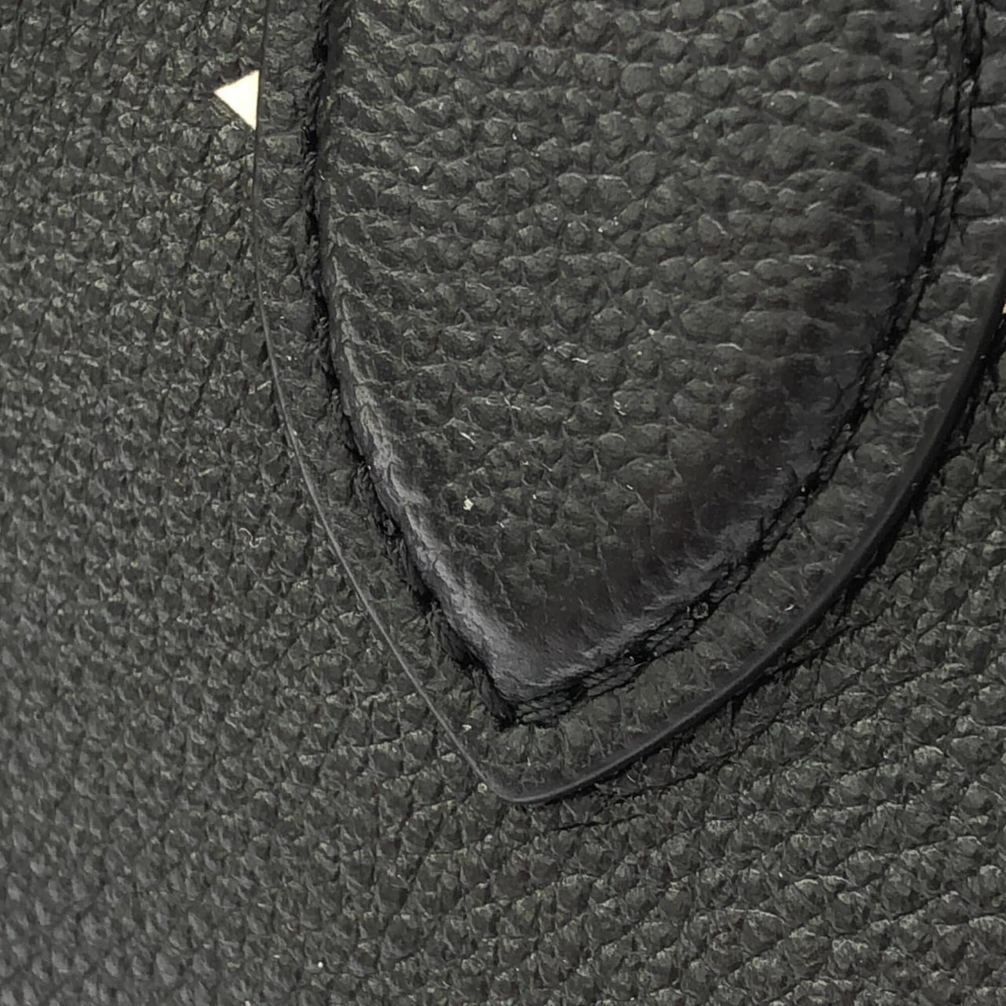 Louis Vuitton Beige Black Leather Handbag (Pre-Owned)