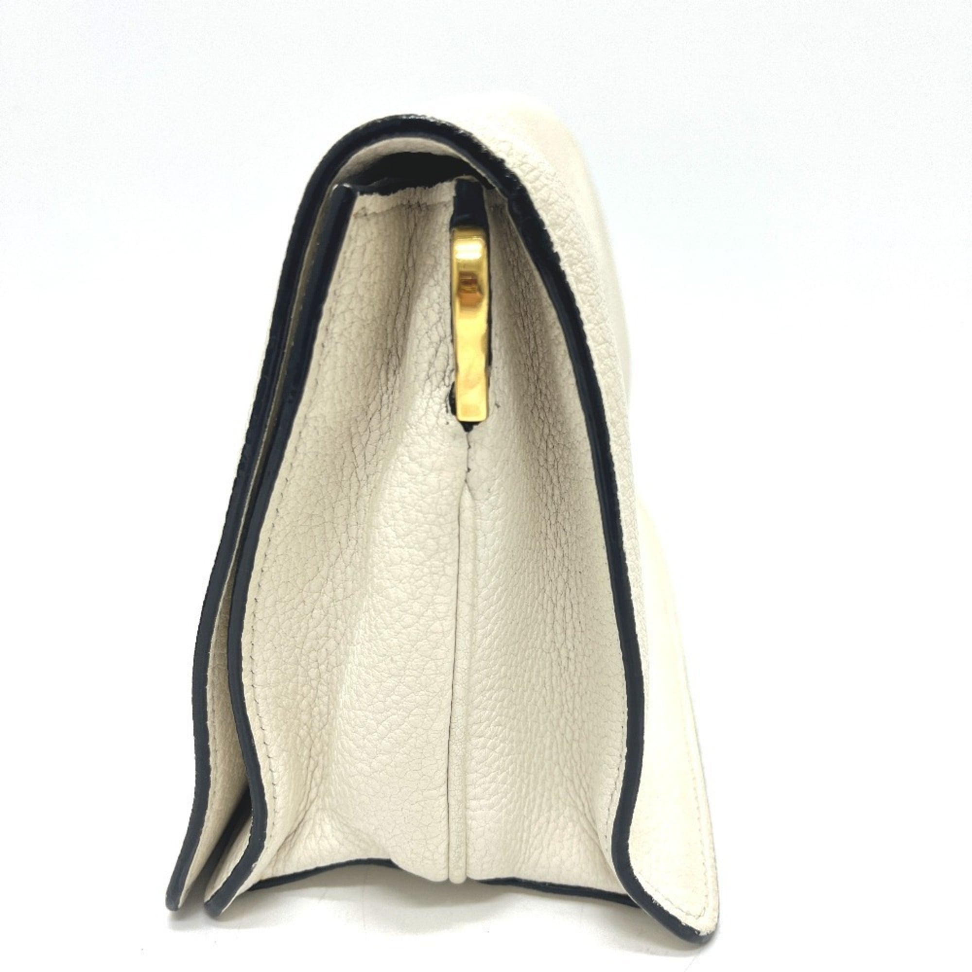 Prada White Leather Handbag Shoulder Bag (Pre-Owned)